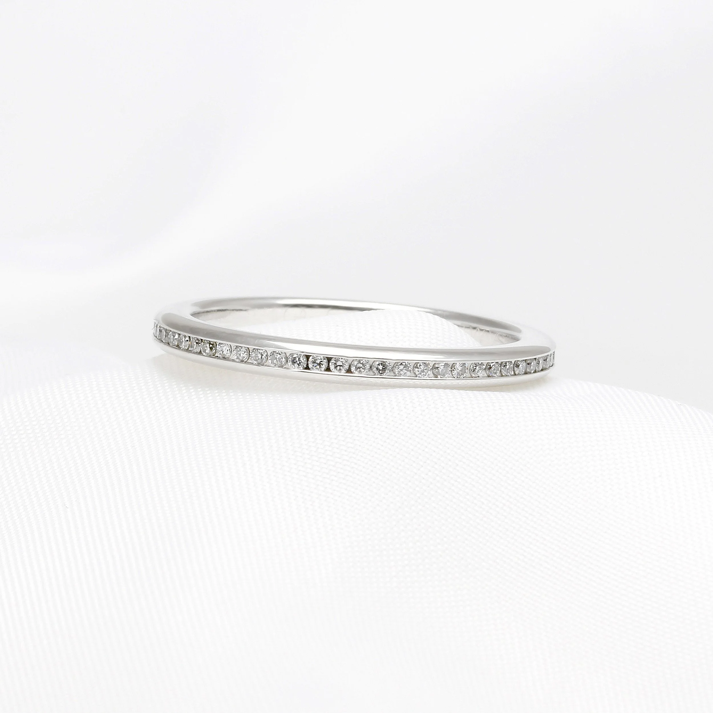 Channel Set Diamond Eternity Ring in 18k White Gold