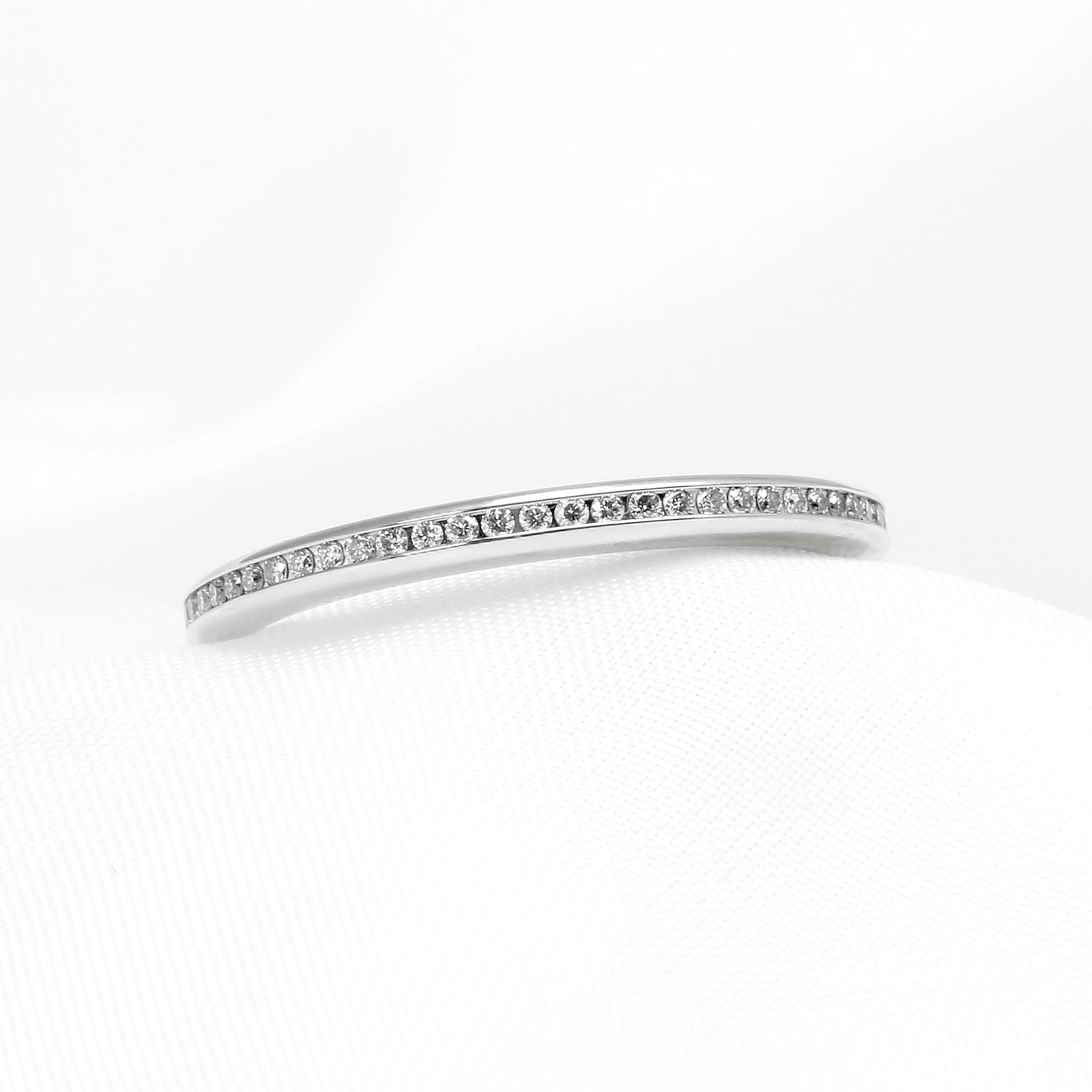Channel Set Diamond Eternity Ring in 18k White Gold