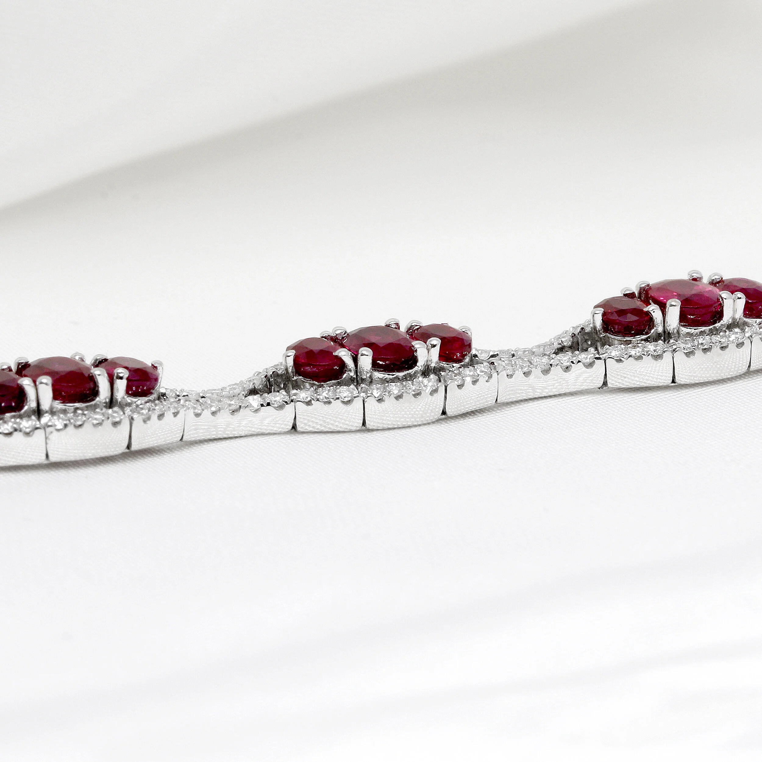 Ruby & Diamond Line Bracelet