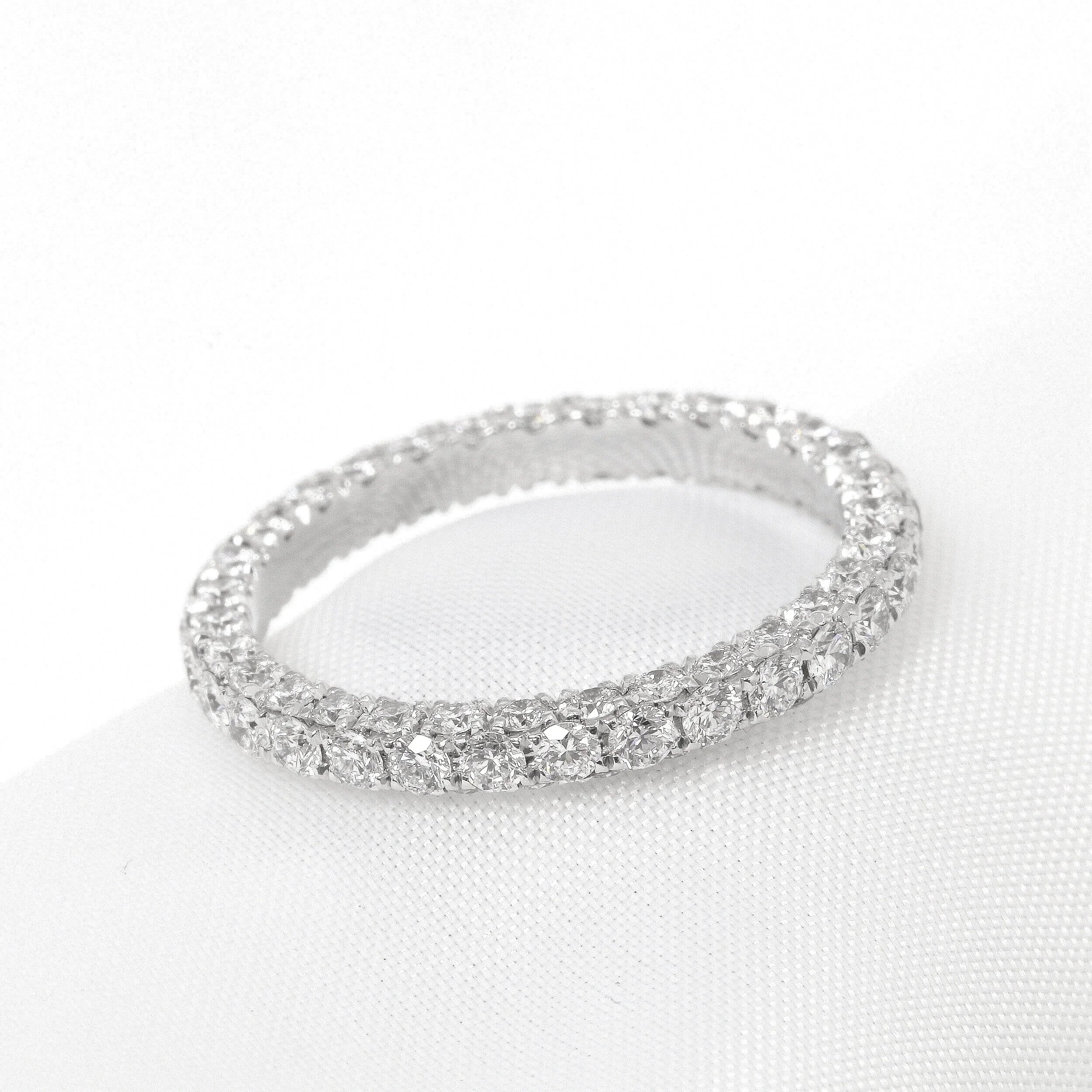 Diamond Full Eternity Ring set on Three Sides in White Gold