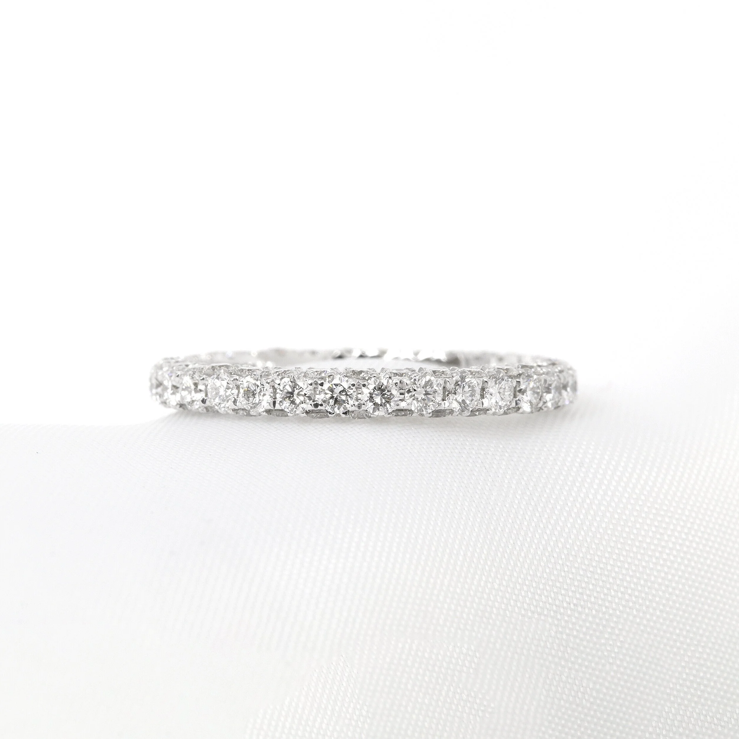 Diamond Full Eternity Ring set on Three Sides in White Gold