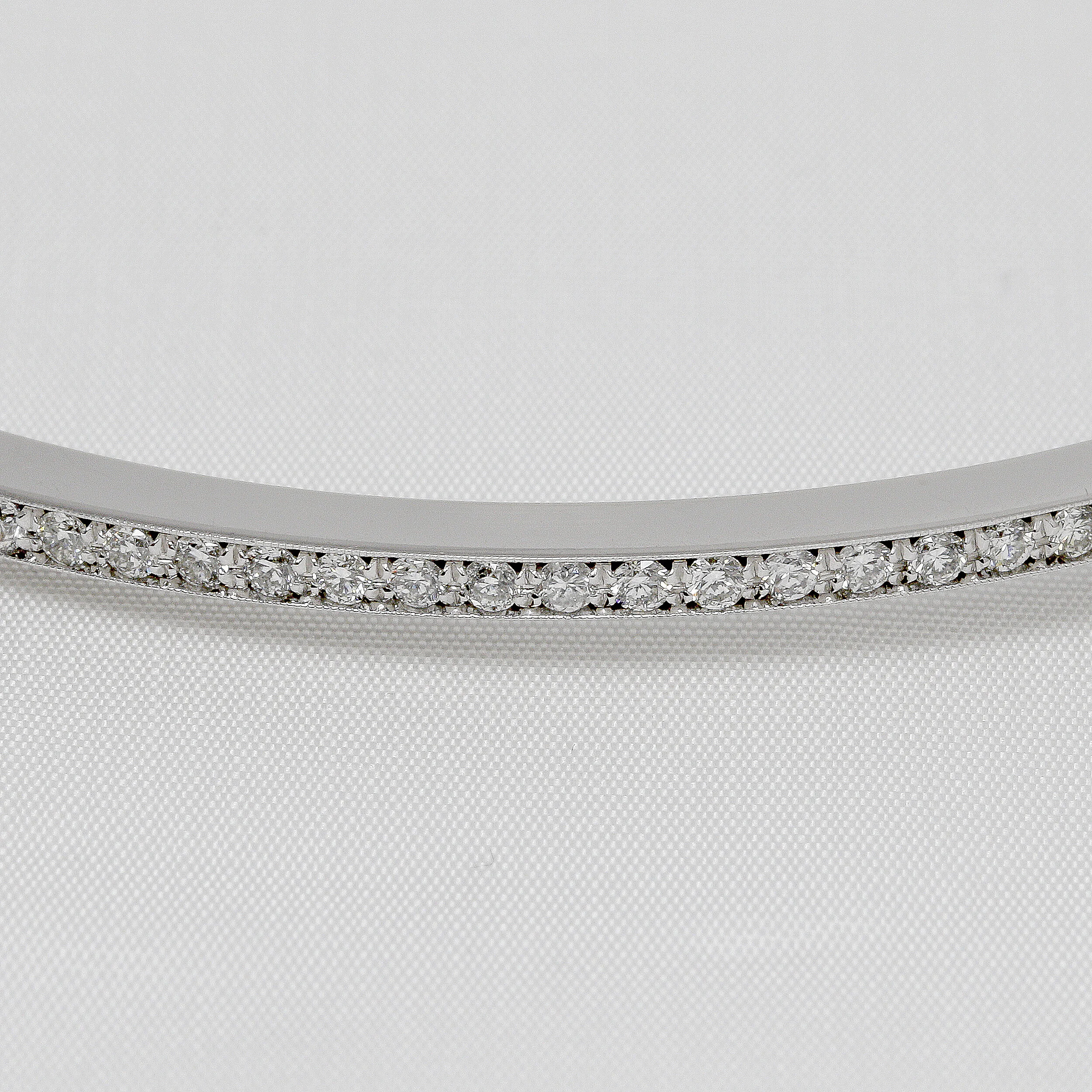 Hinged Diamond Bangle in White Gold