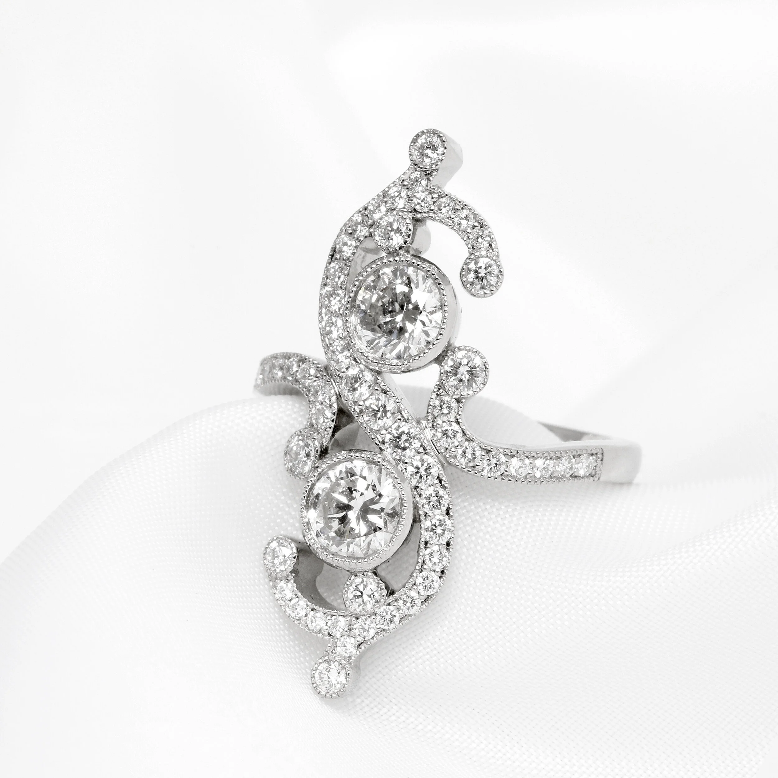 Art Deco inspired Diamond Cocktail Ring