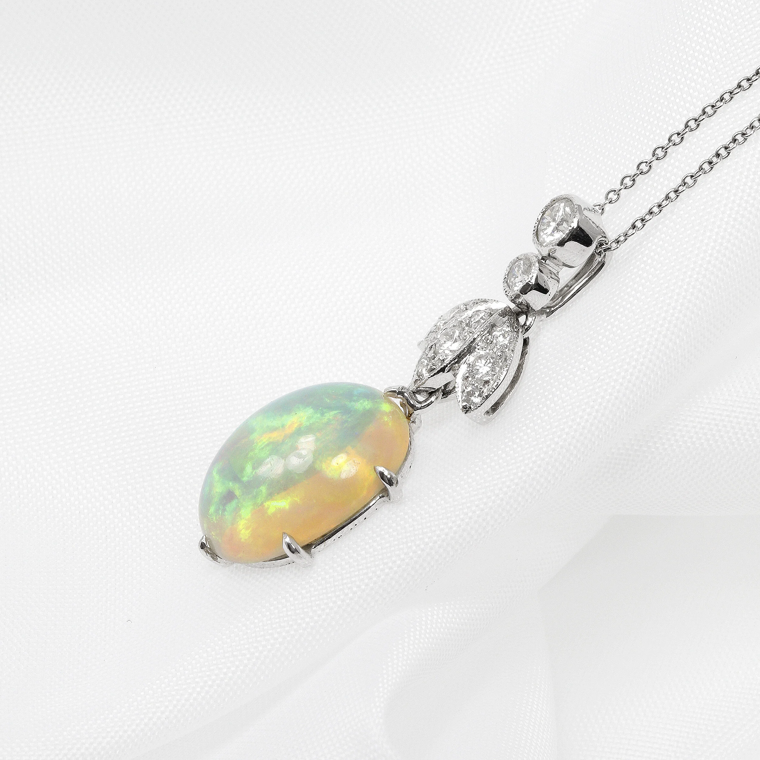 Opal & Diamond Pendant