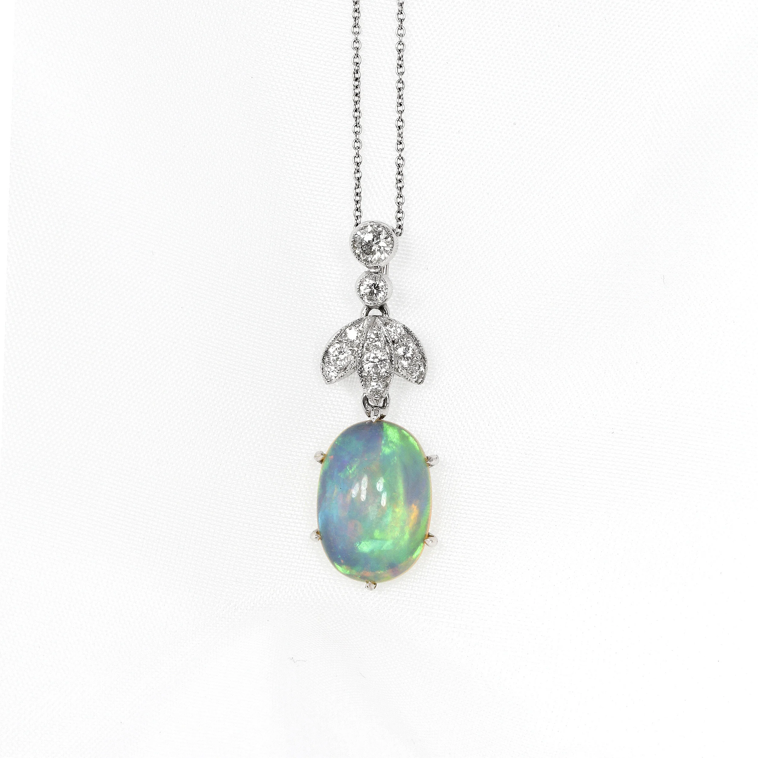 Opal & Diamond Pendant
