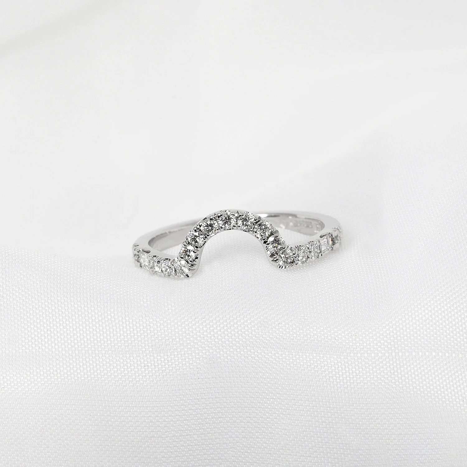Shaped Diamond Eternity Ring in 18k White Gold