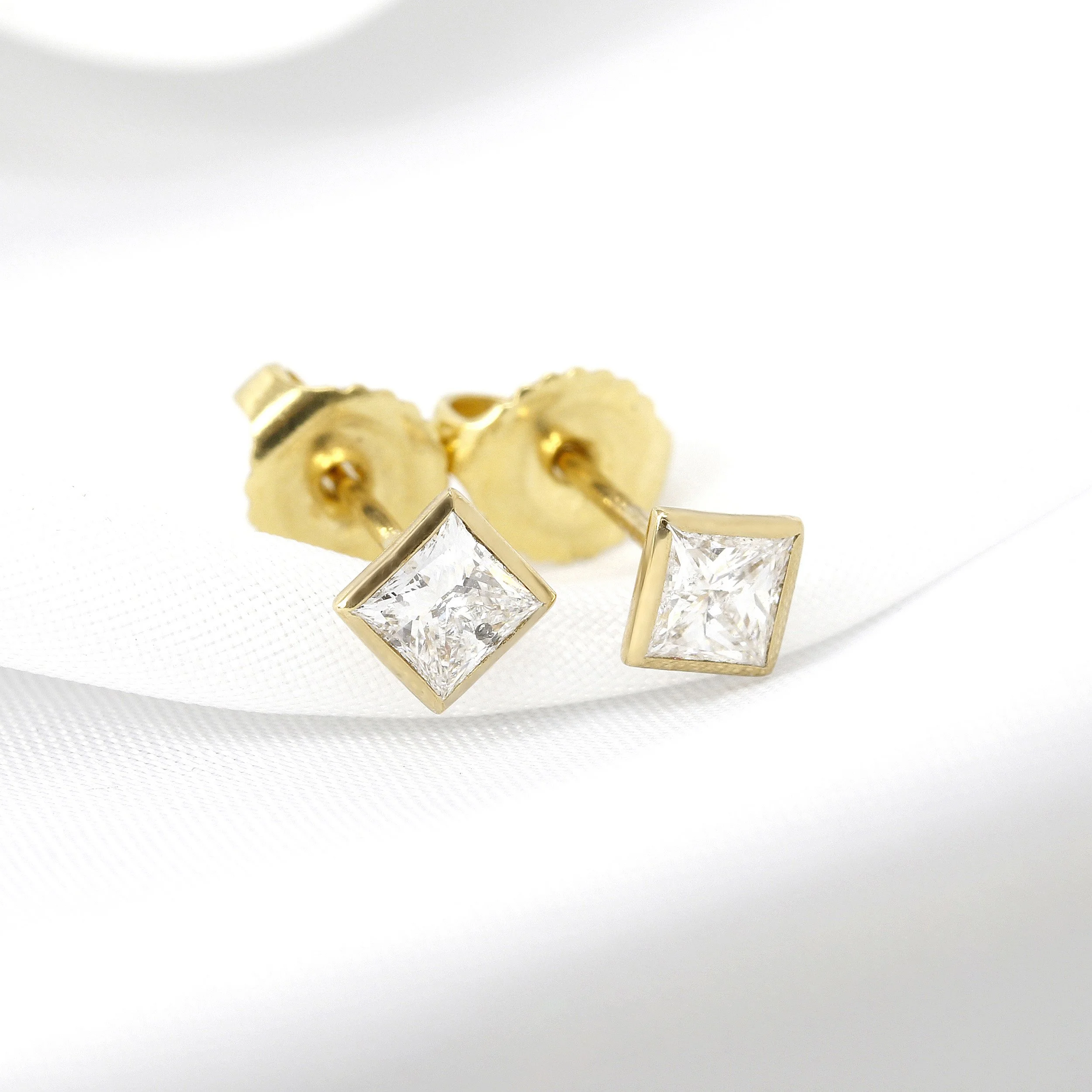 Princess Cut Diamond Stud Earrings