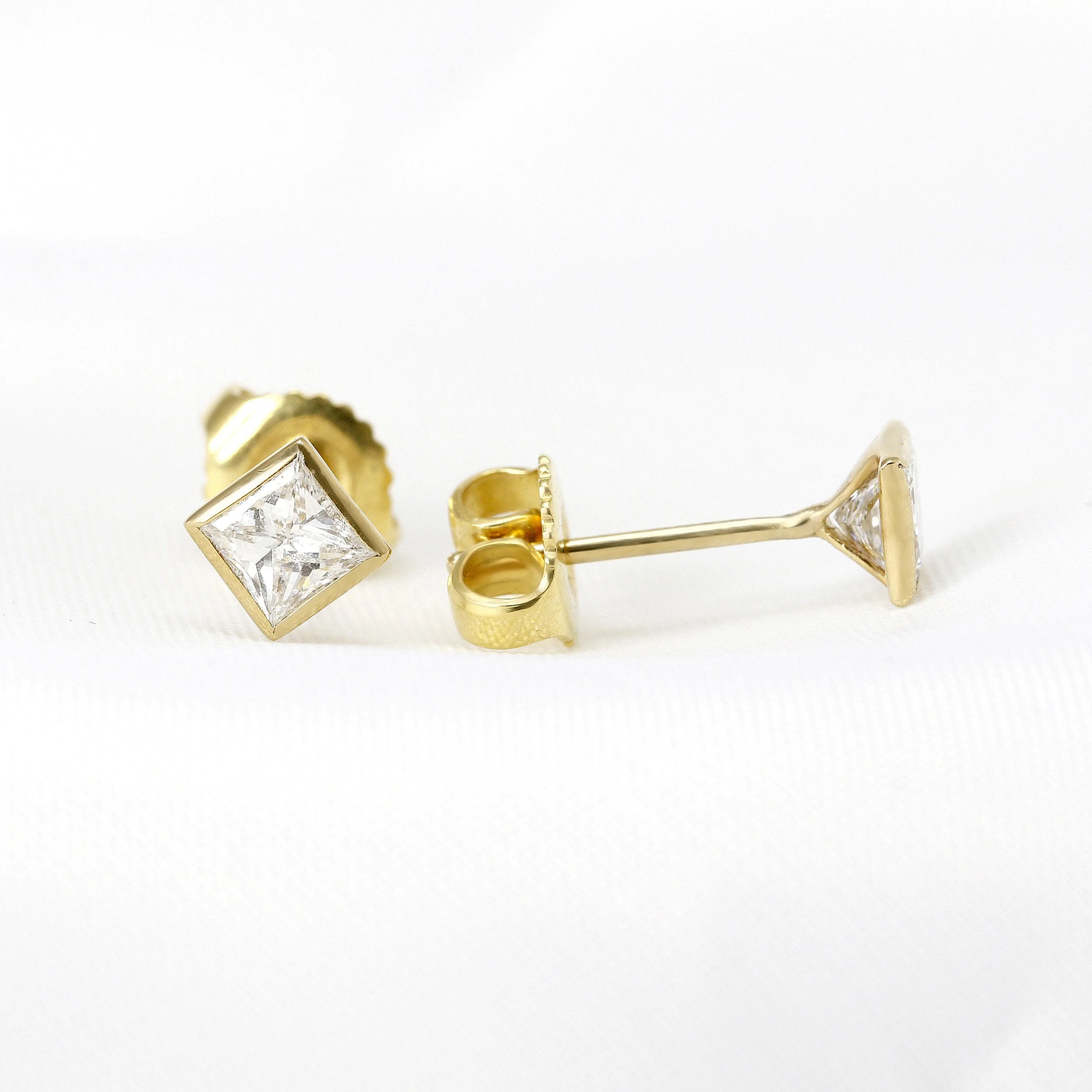 Princess Cut Diamond Stud Earrings