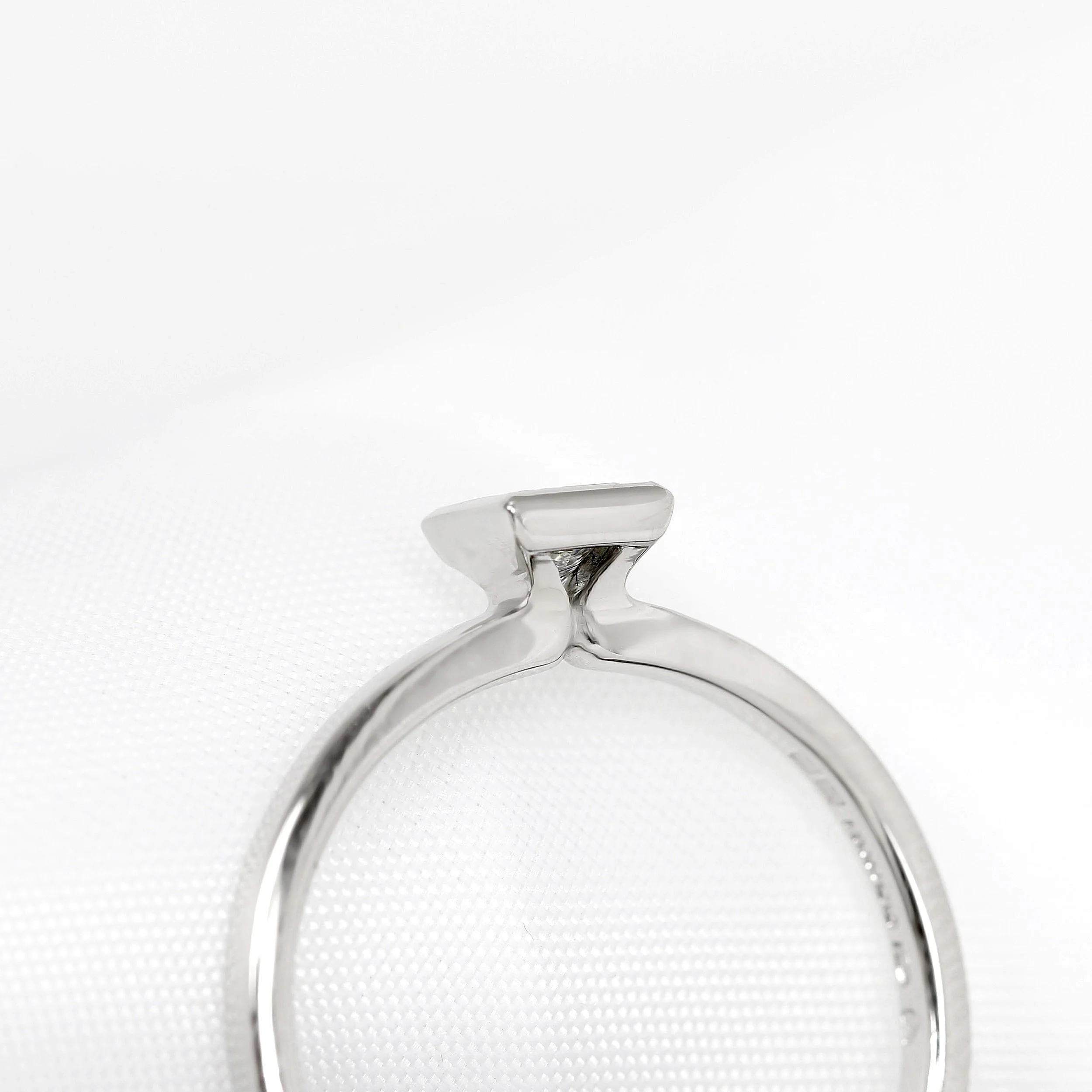 Palladium Princess Solitaire Diamond Ring