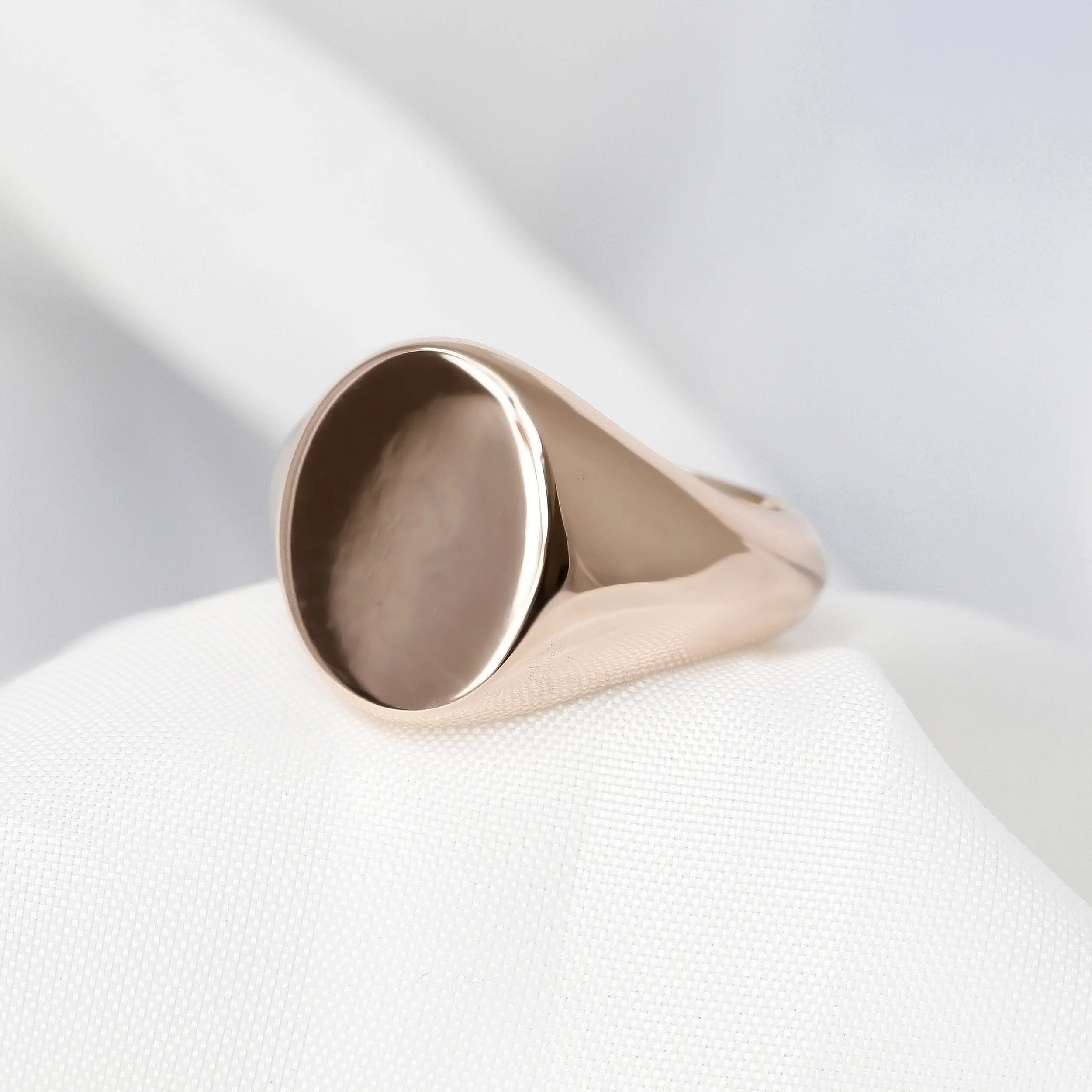 12 x 13" Gold Oval Signet Ring in 9ct Rose Gold