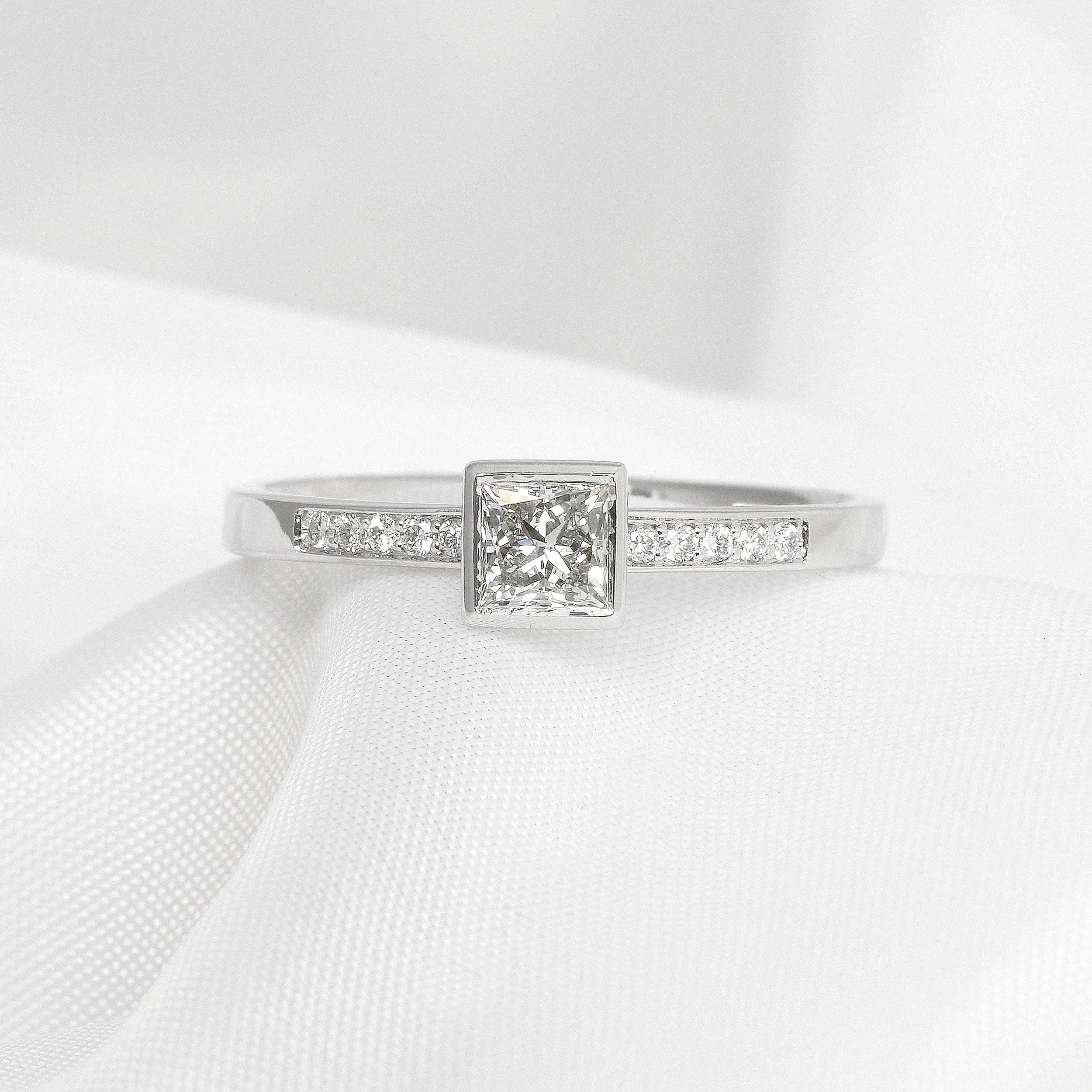 Princess Diamond Ring in White Gold