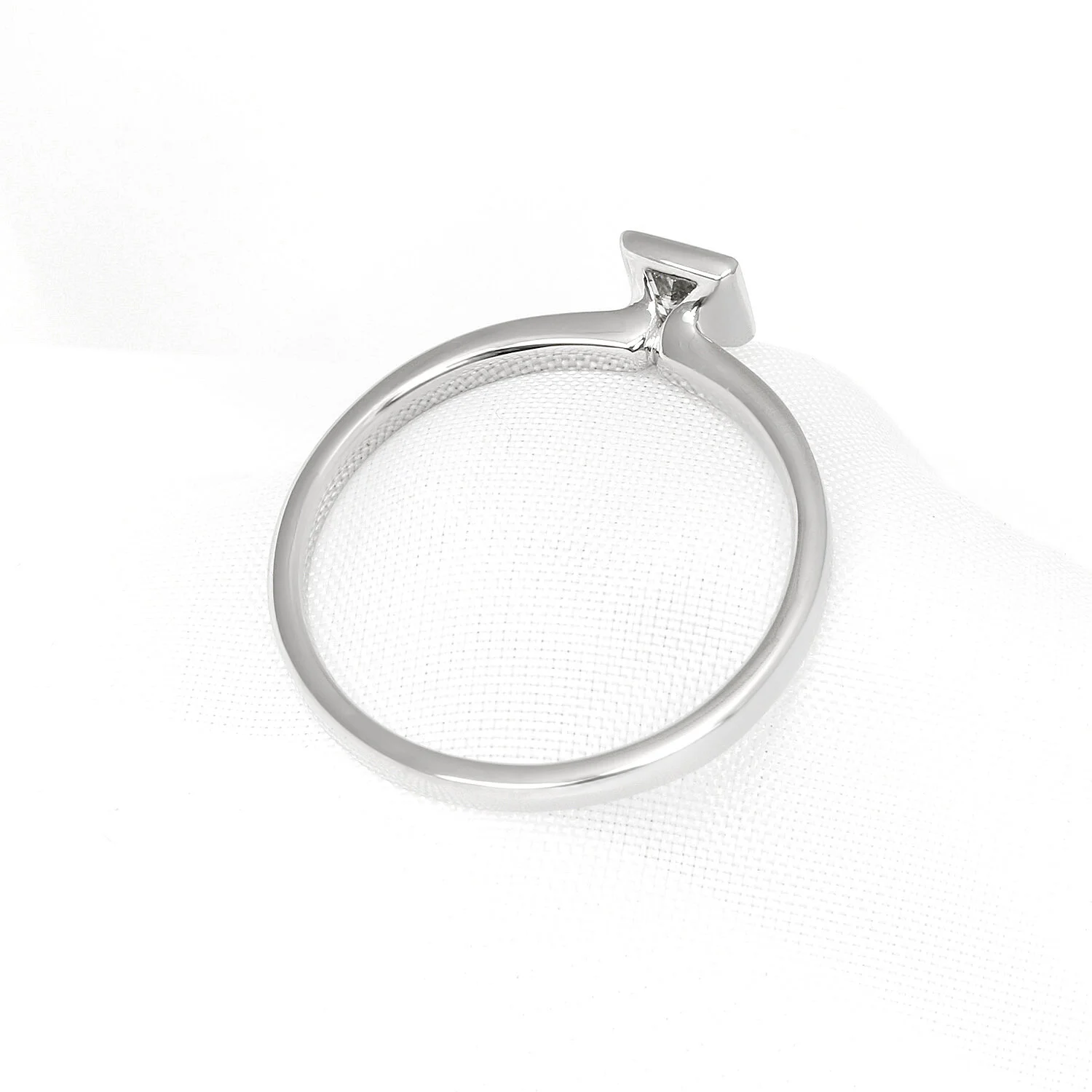 Palladium Princess Diamond Ring