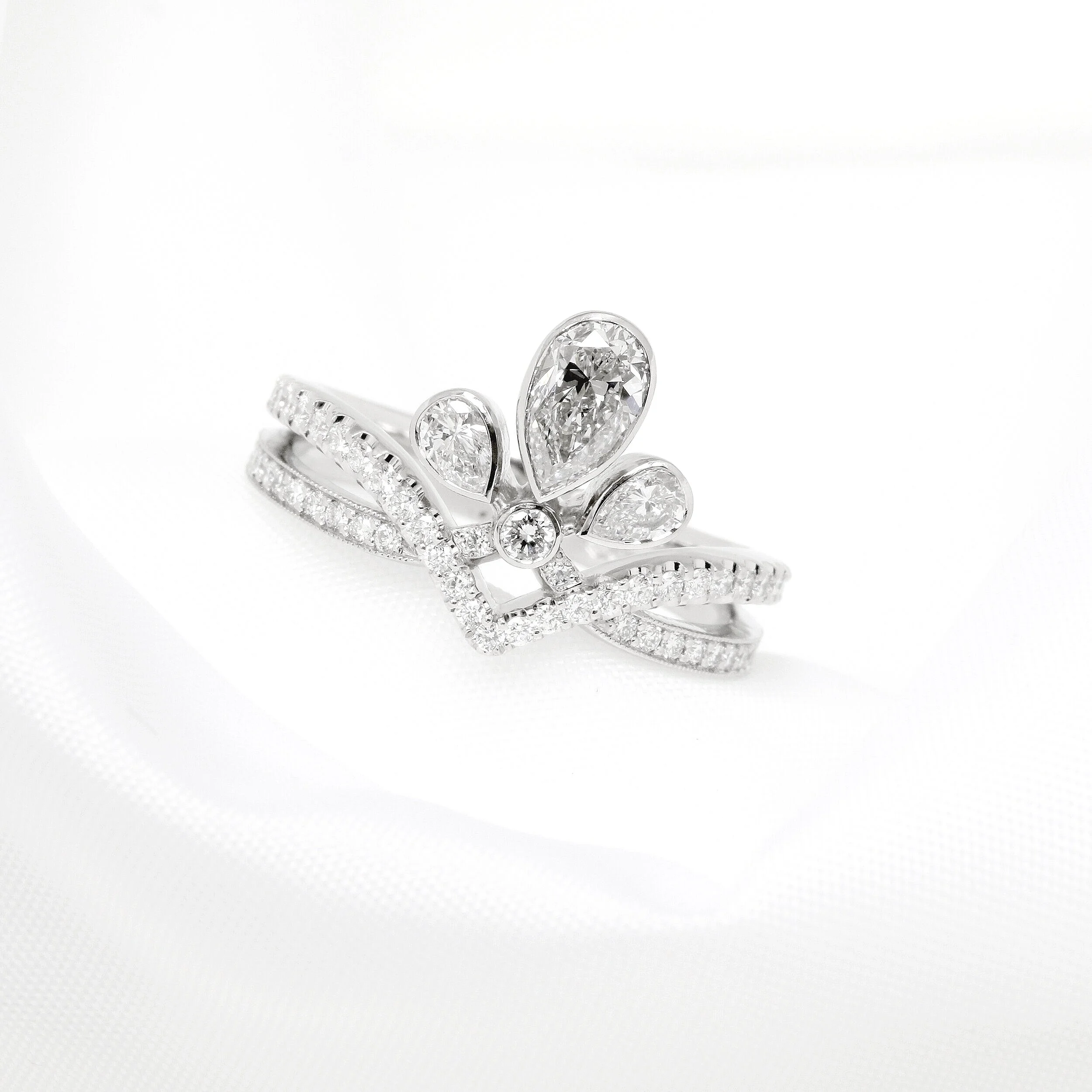 Diamond Tiara Ring in Platinum