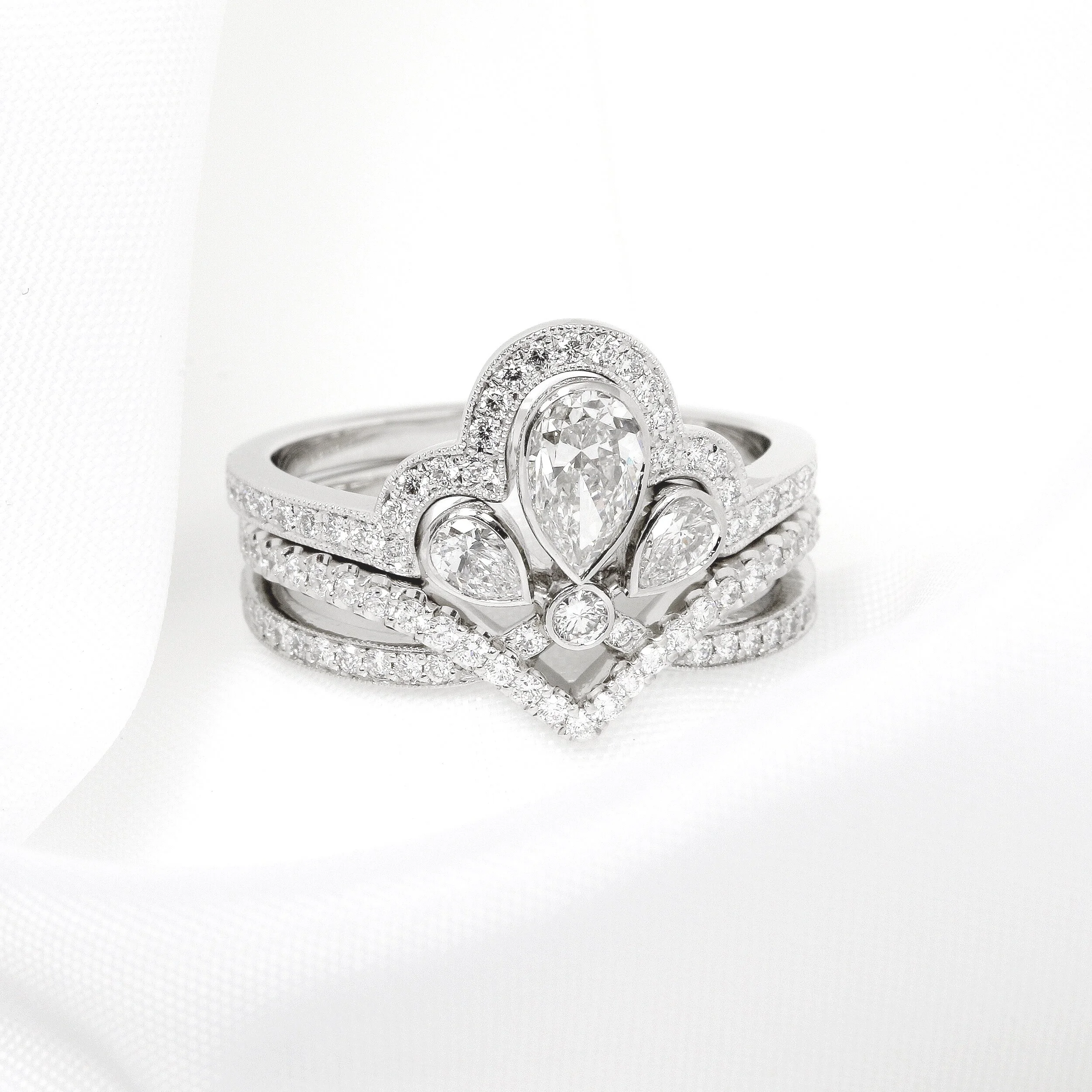 Diamond Tiara Ring in Platinum