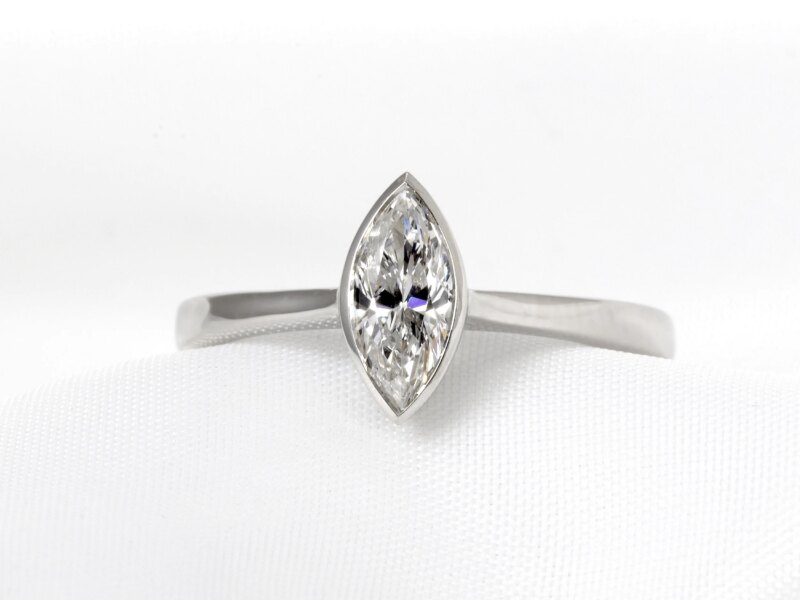 Marquise Diamond Ring in White Gold