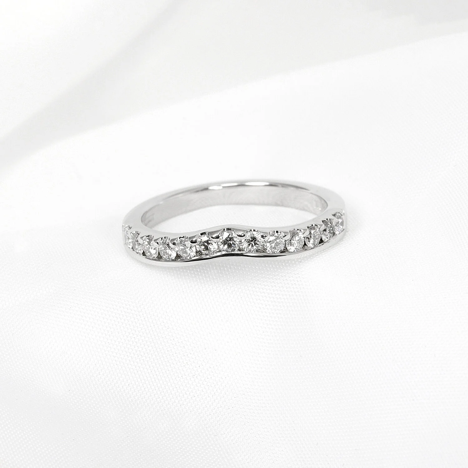 Shaped Diamond Eternity Band in 18k White Gold