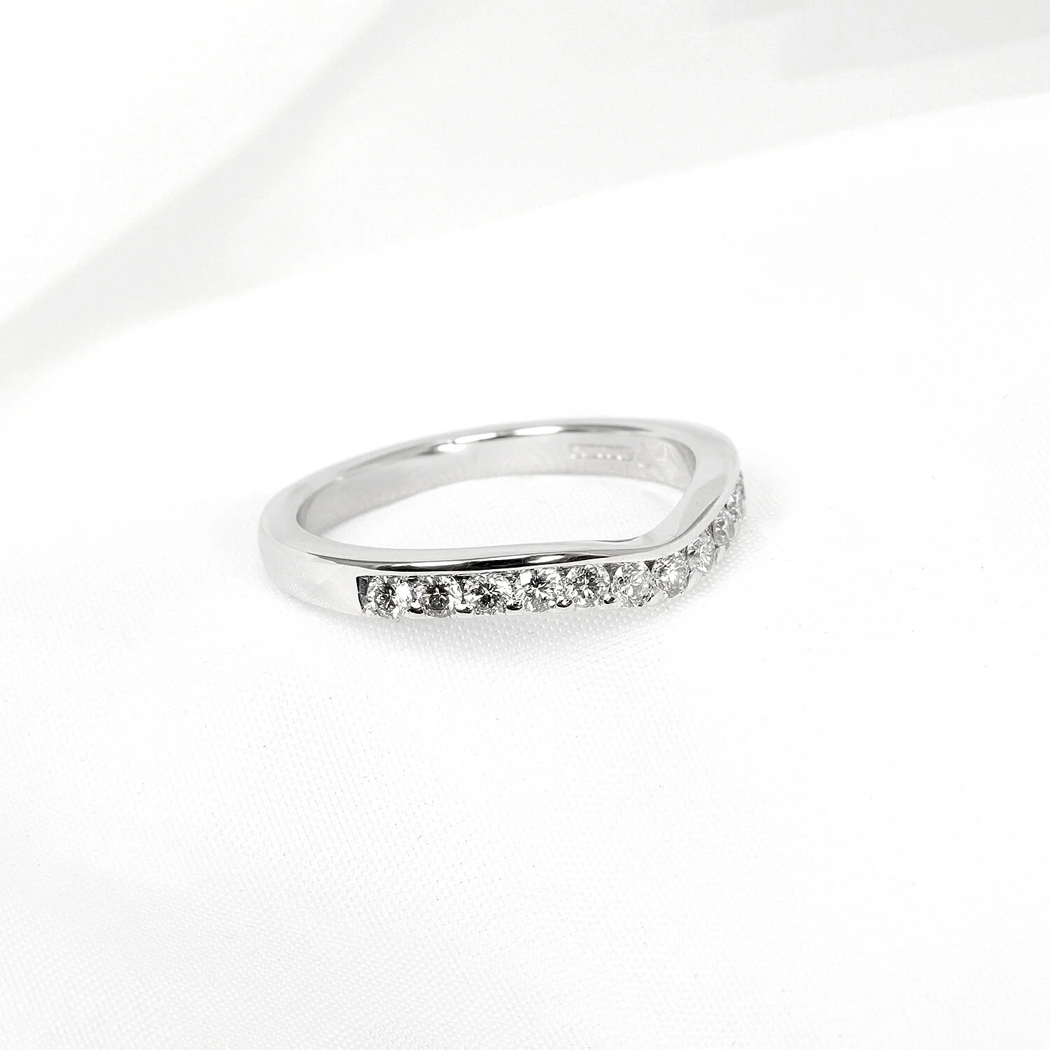 Shaped Diamond Eternity Band in 18k White Gold