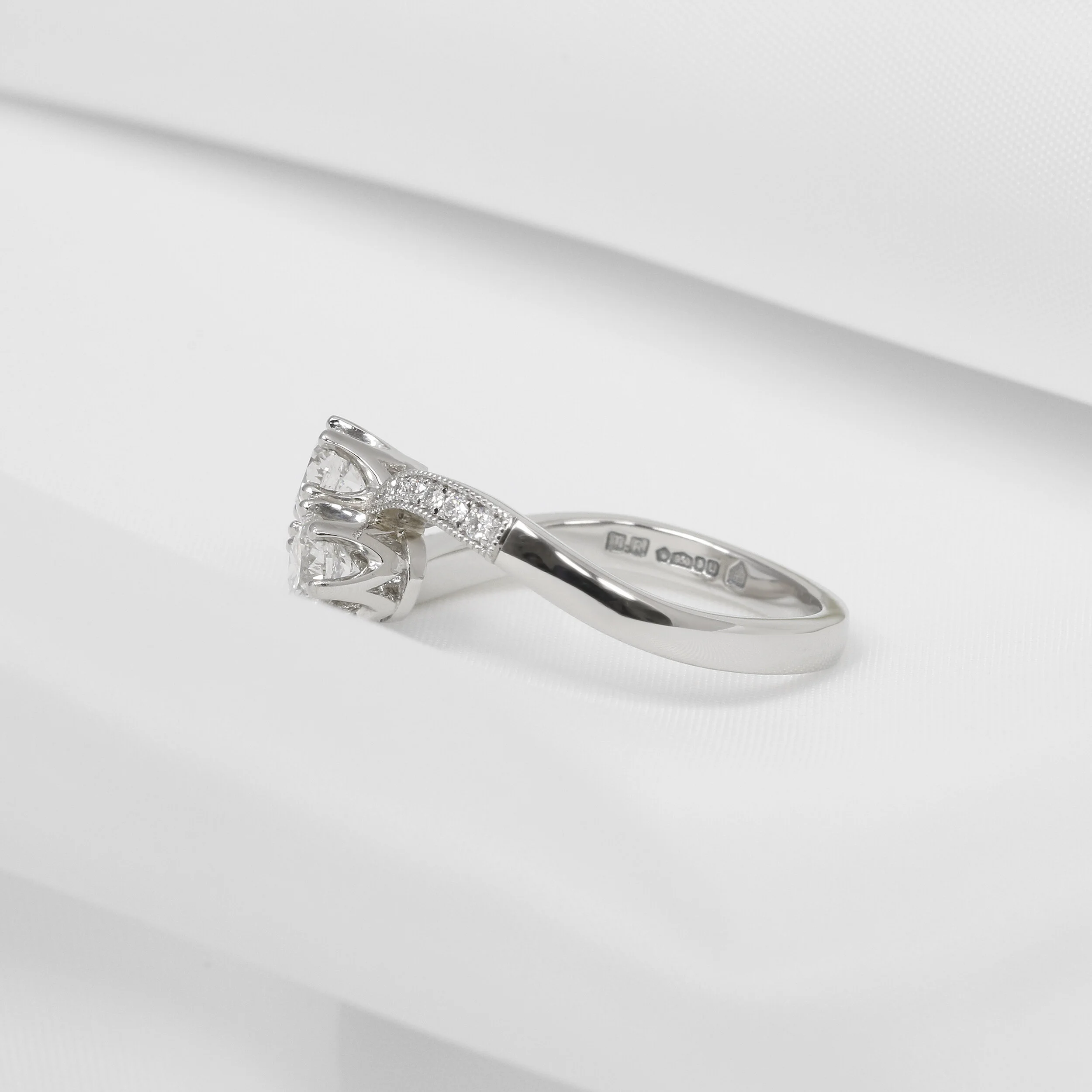 Diamond Twist Ring in Platinum