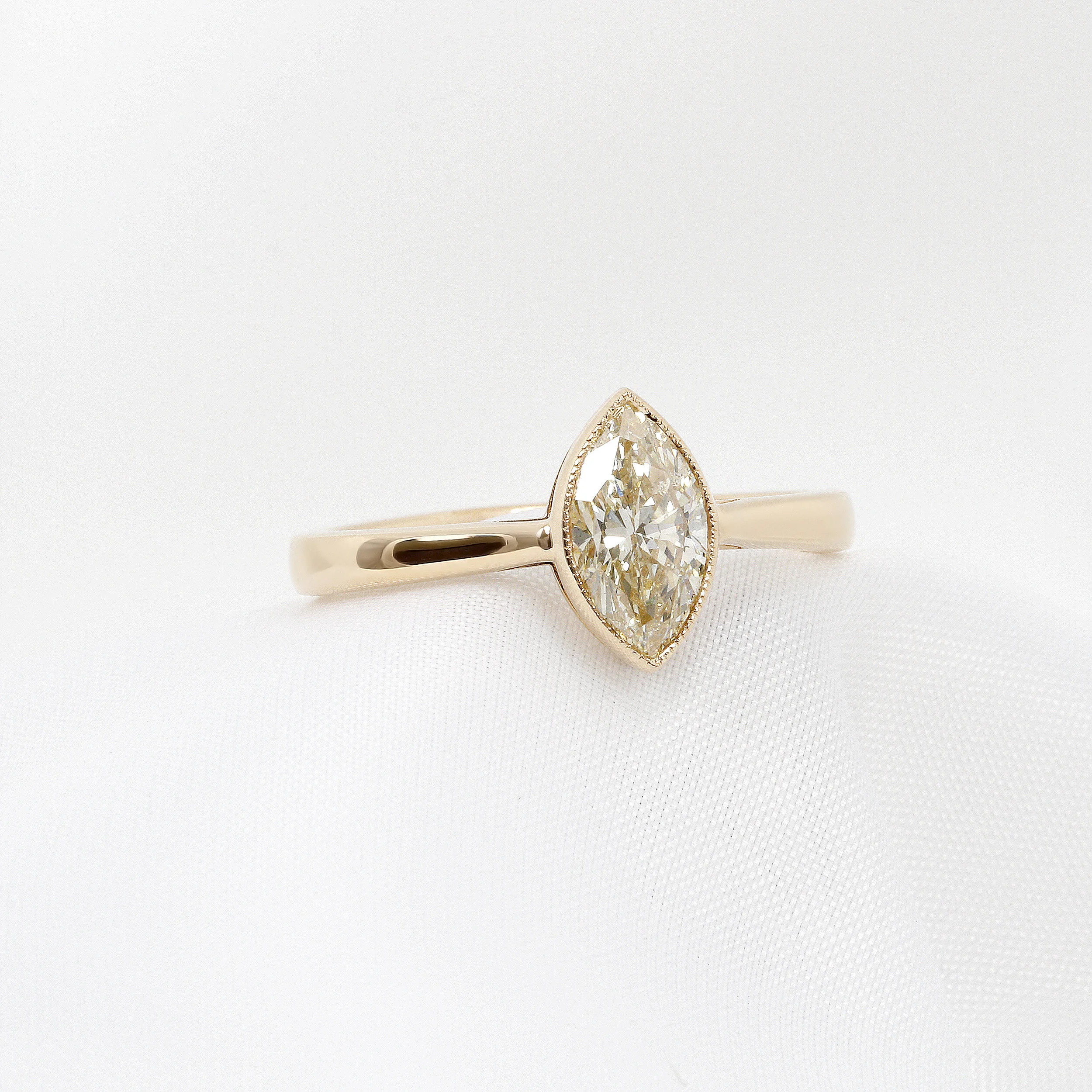 Marquise Diamond Solitaire Ring in Rose Gold