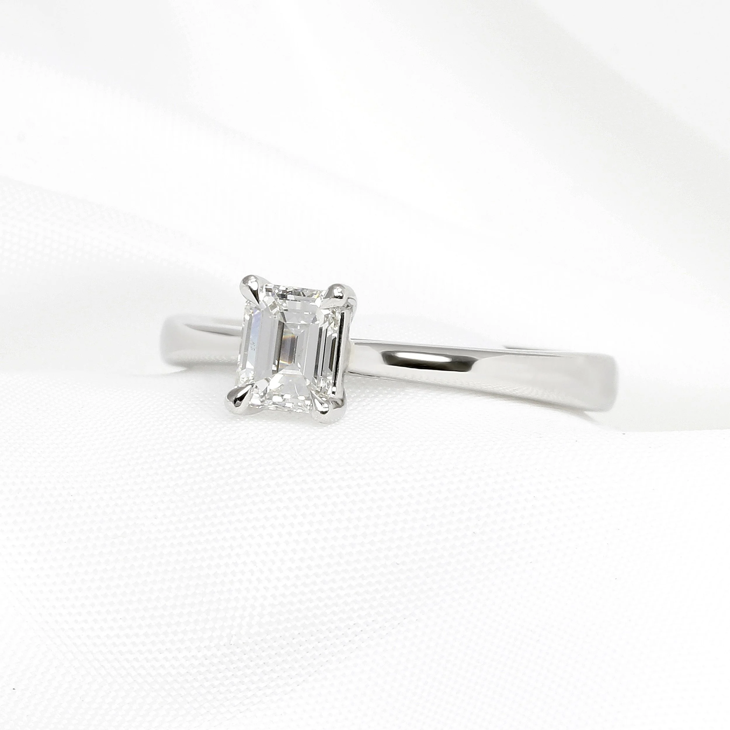 0.52ct Emerald Cut Diamond Solitaire Ring in Platinum