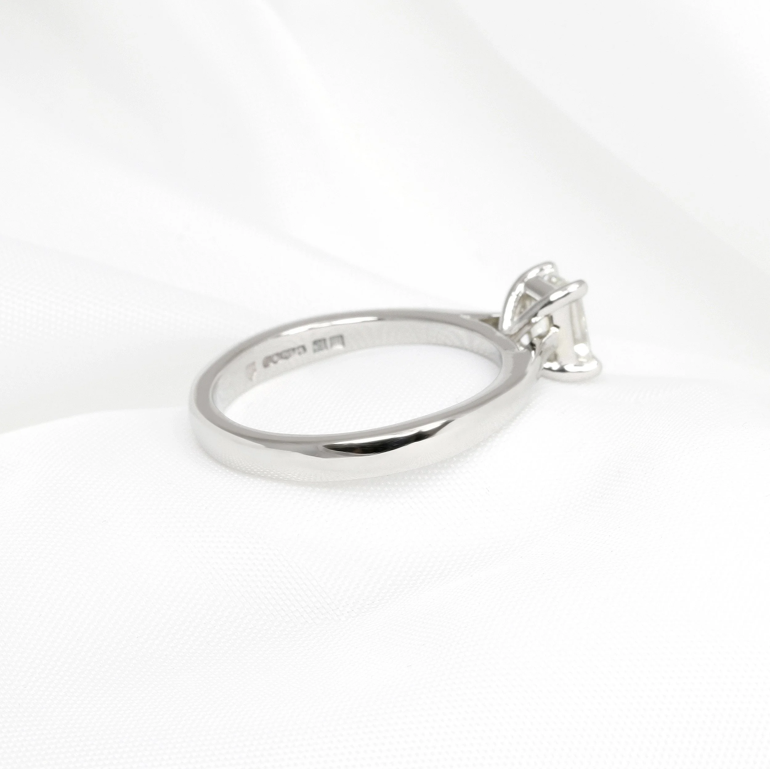 0.52ct Emerald Cut Diamond Solitaire Ring in Platinum
