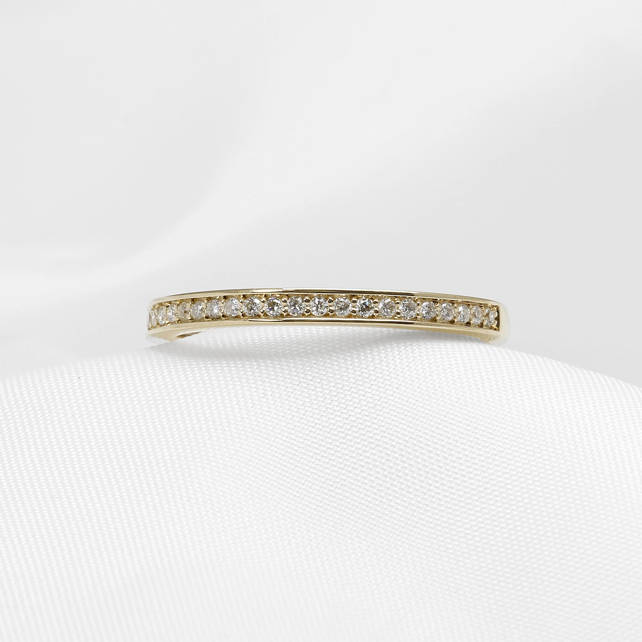 Grain Set Diamond Eternity Ring in Yellow Gold