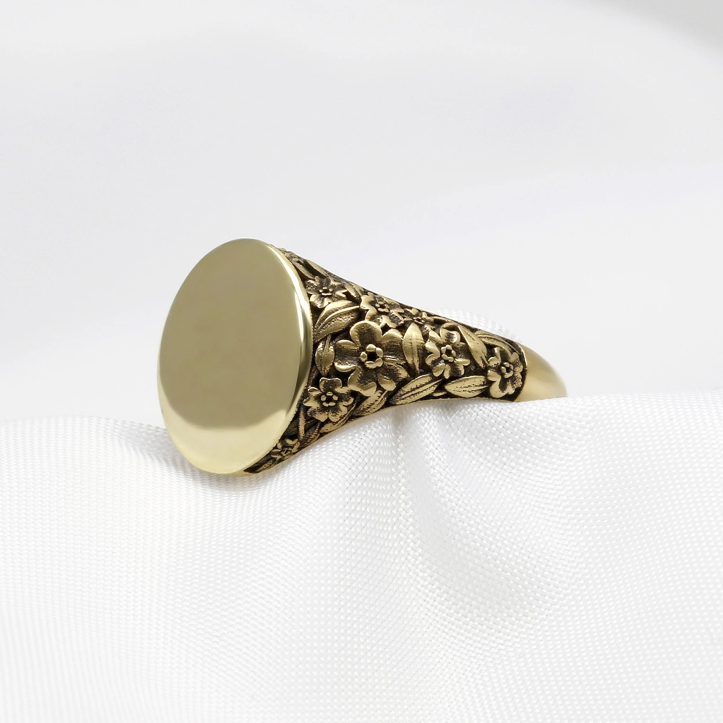 Forget Me Not Signet Ring