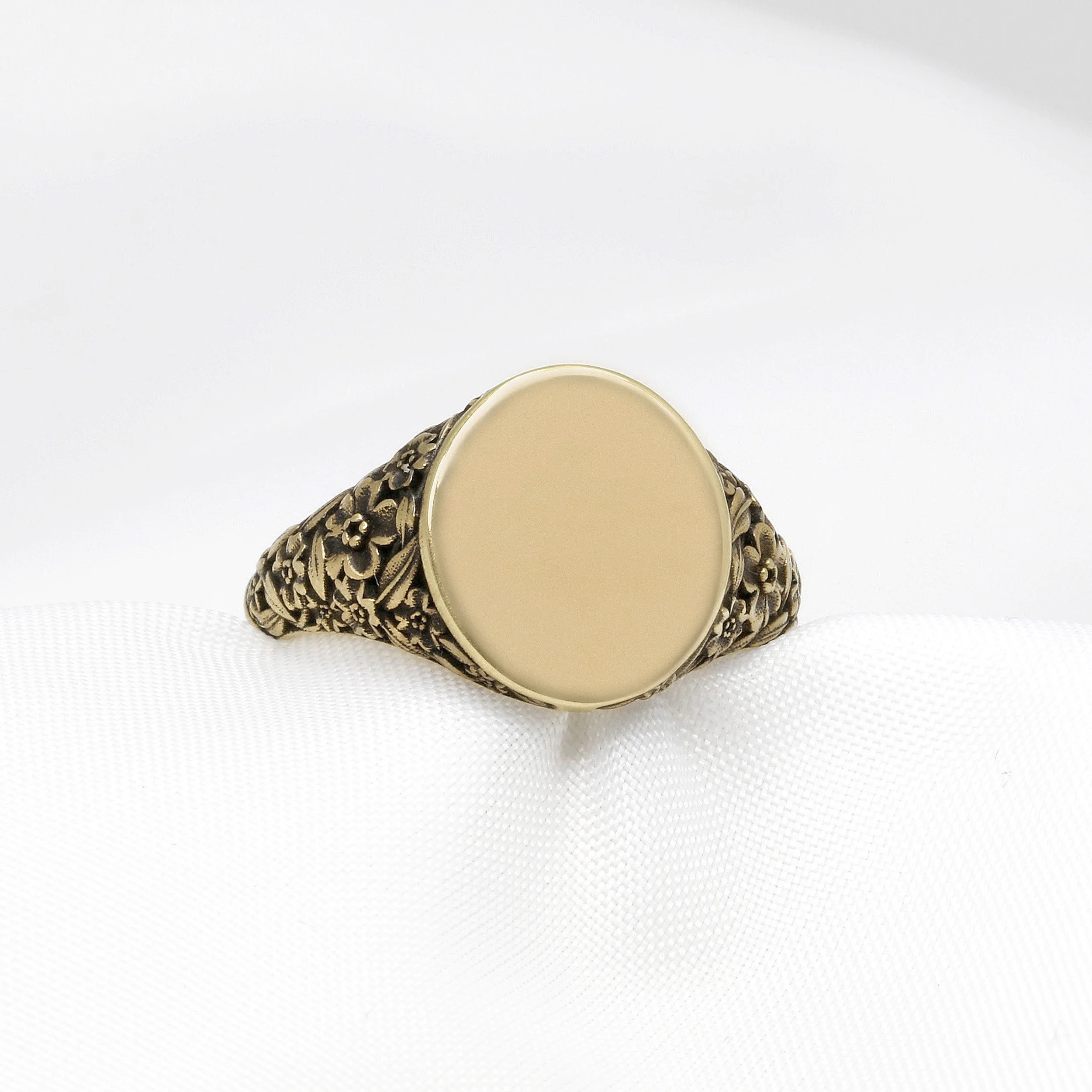 Forget Me Not Signet Ring