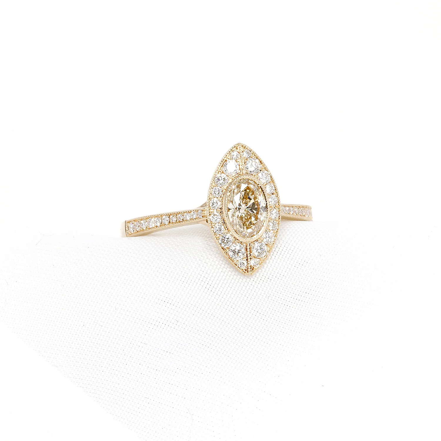 Oval Shaped Diamond Cluster Ring in 18ct Rose Gold