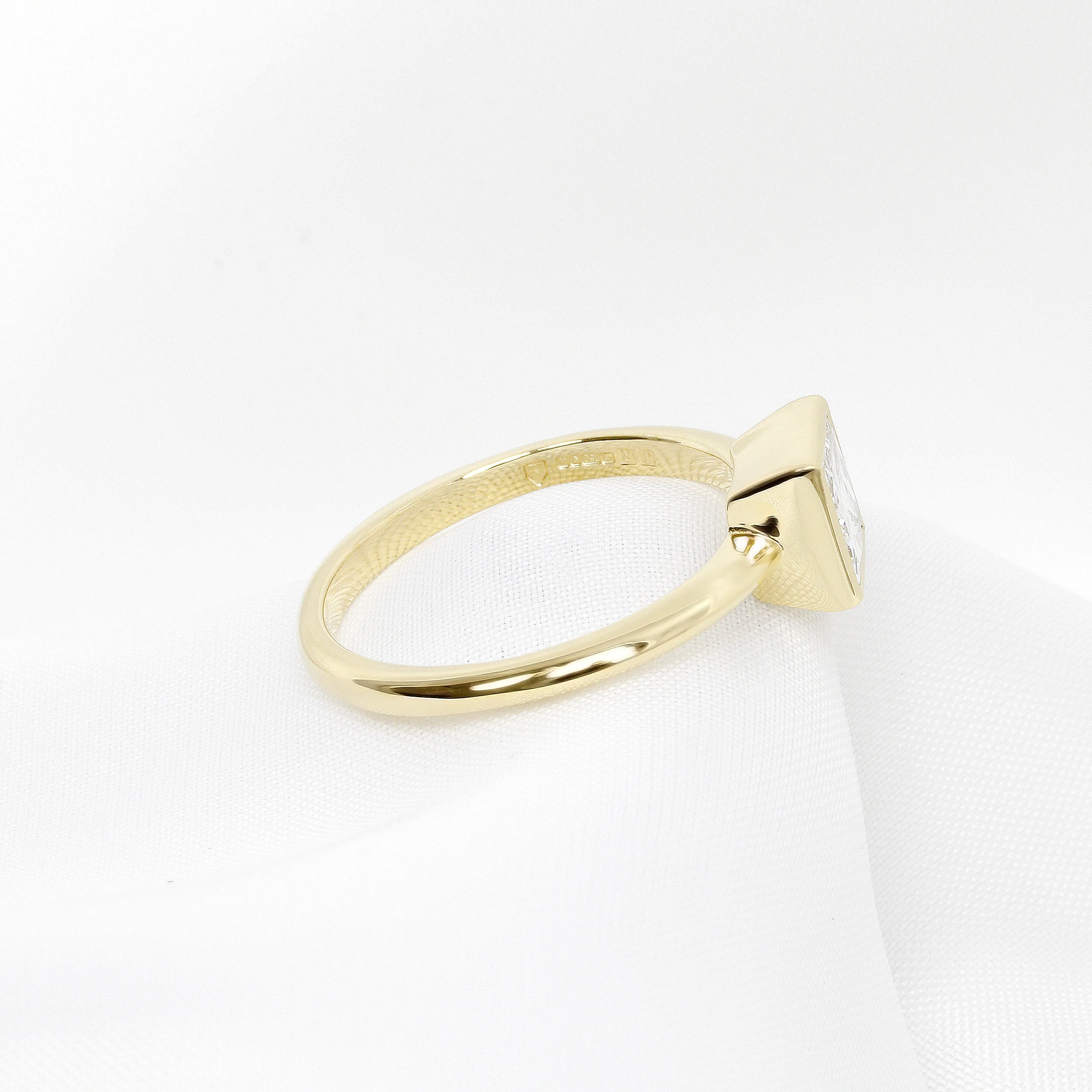 Princess Cut Diamond Ring in Yellow Gold