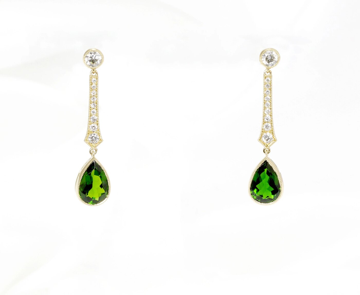 Tourmaline & Diamond Earrings