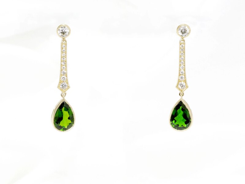 Tourmaline & Diamond Earrings