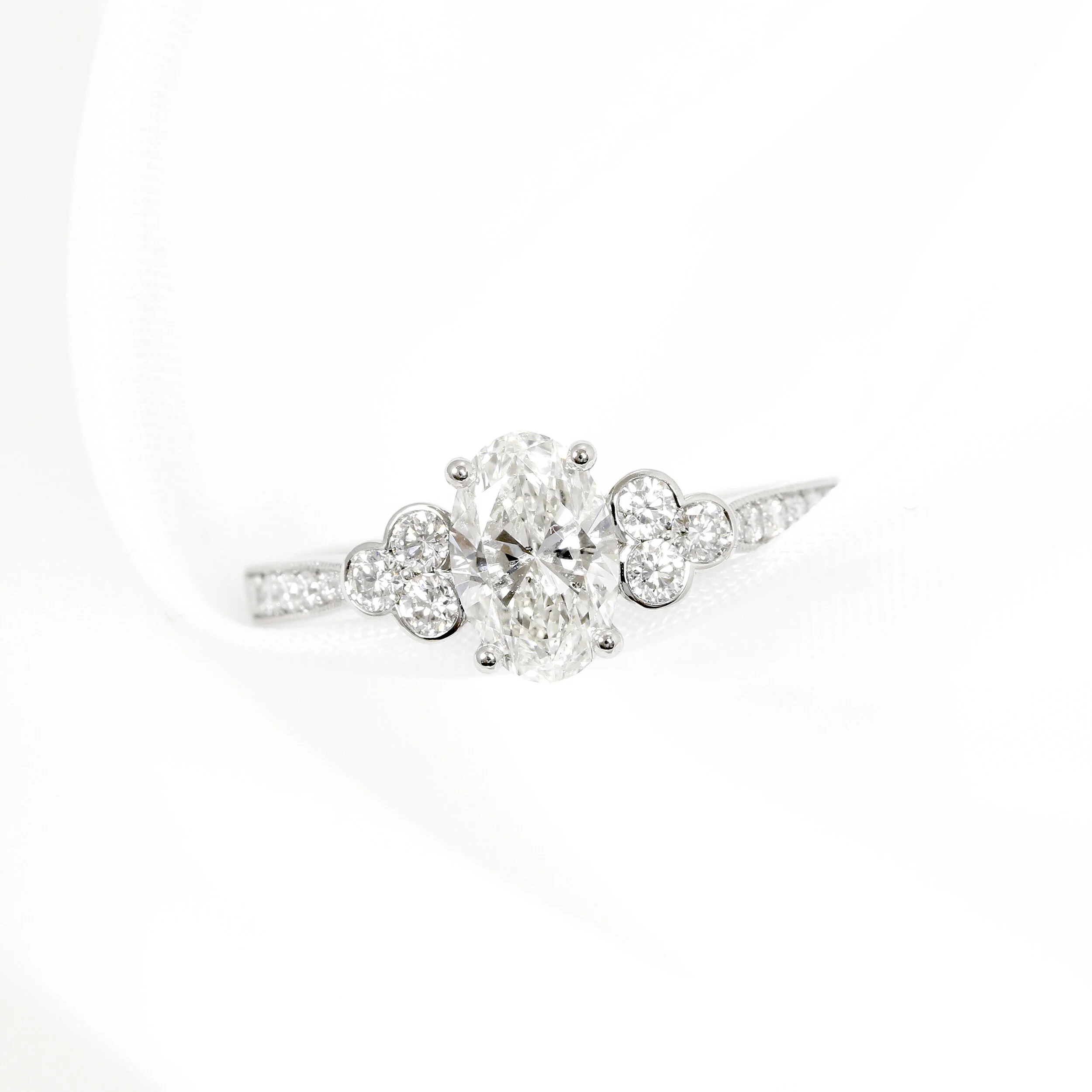 Oval Diamond Ring in Platinum