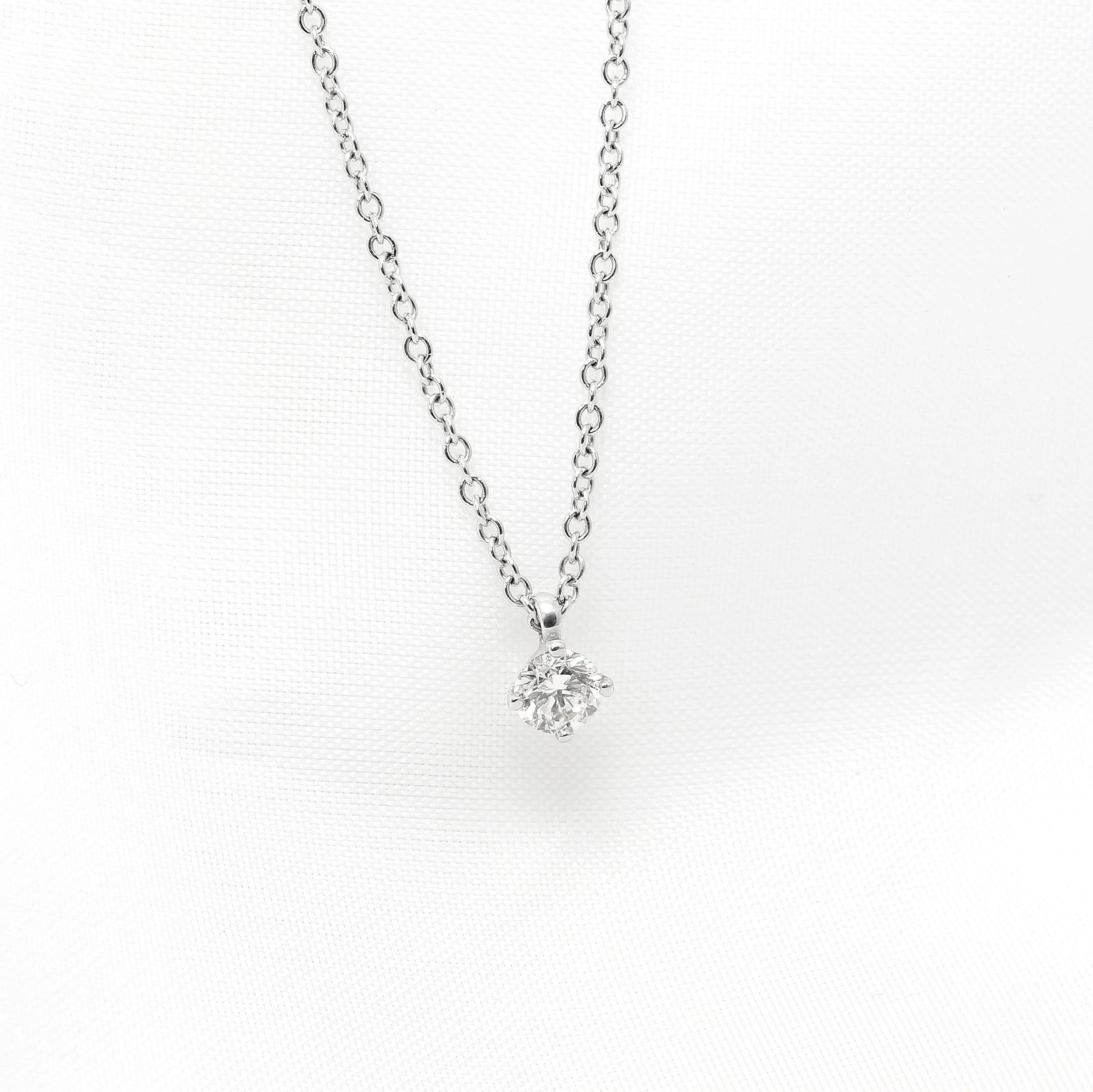 White Gold Claw Set Diamond Pendant