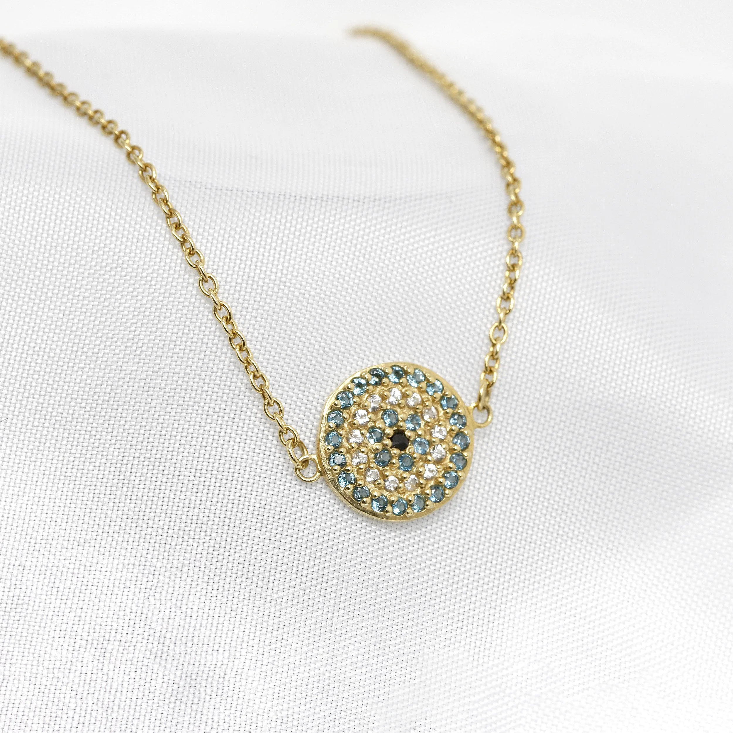 Mosaic Disc Bracelet in Yellow Gold