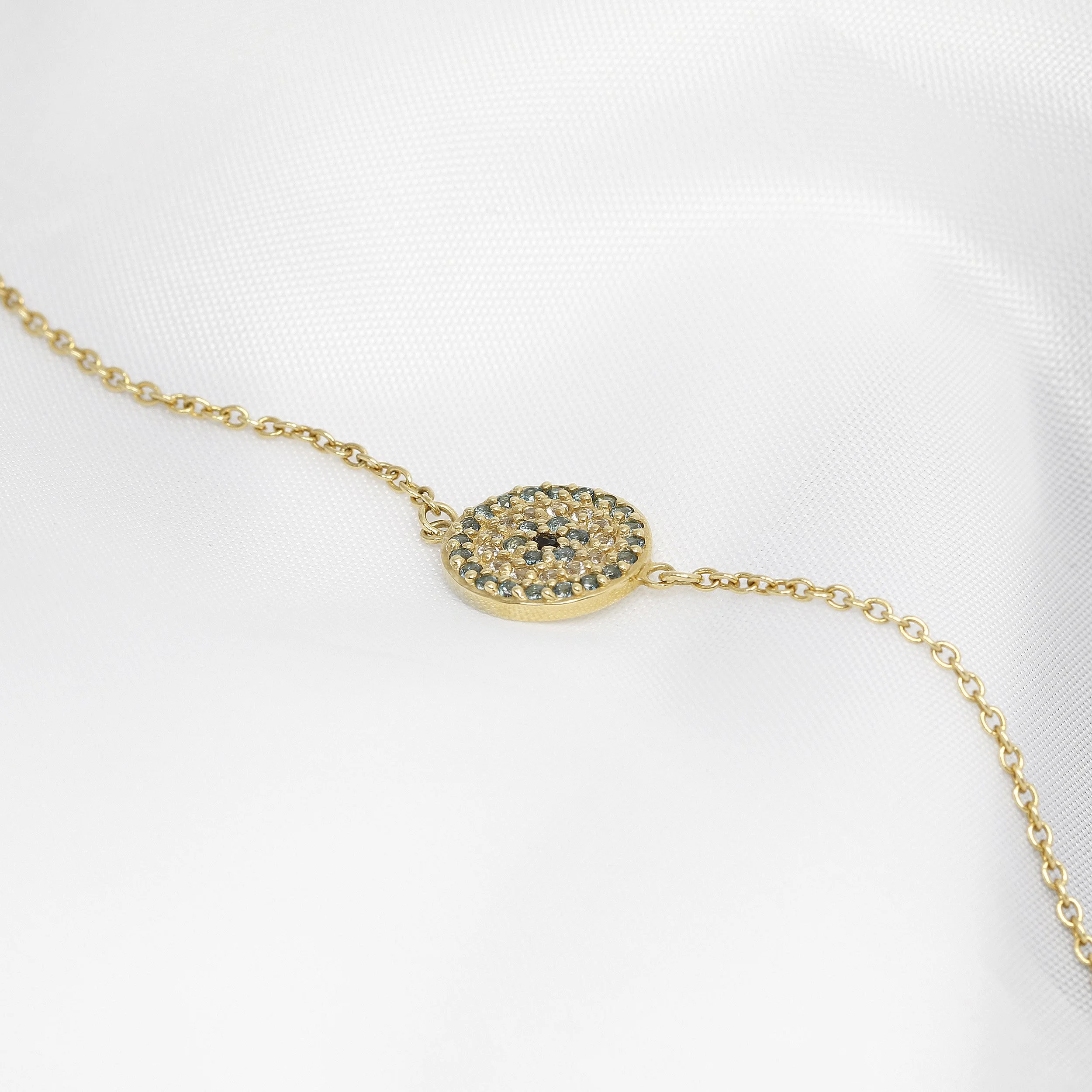 Mosaic Disc Bracelet in Yellow Gold