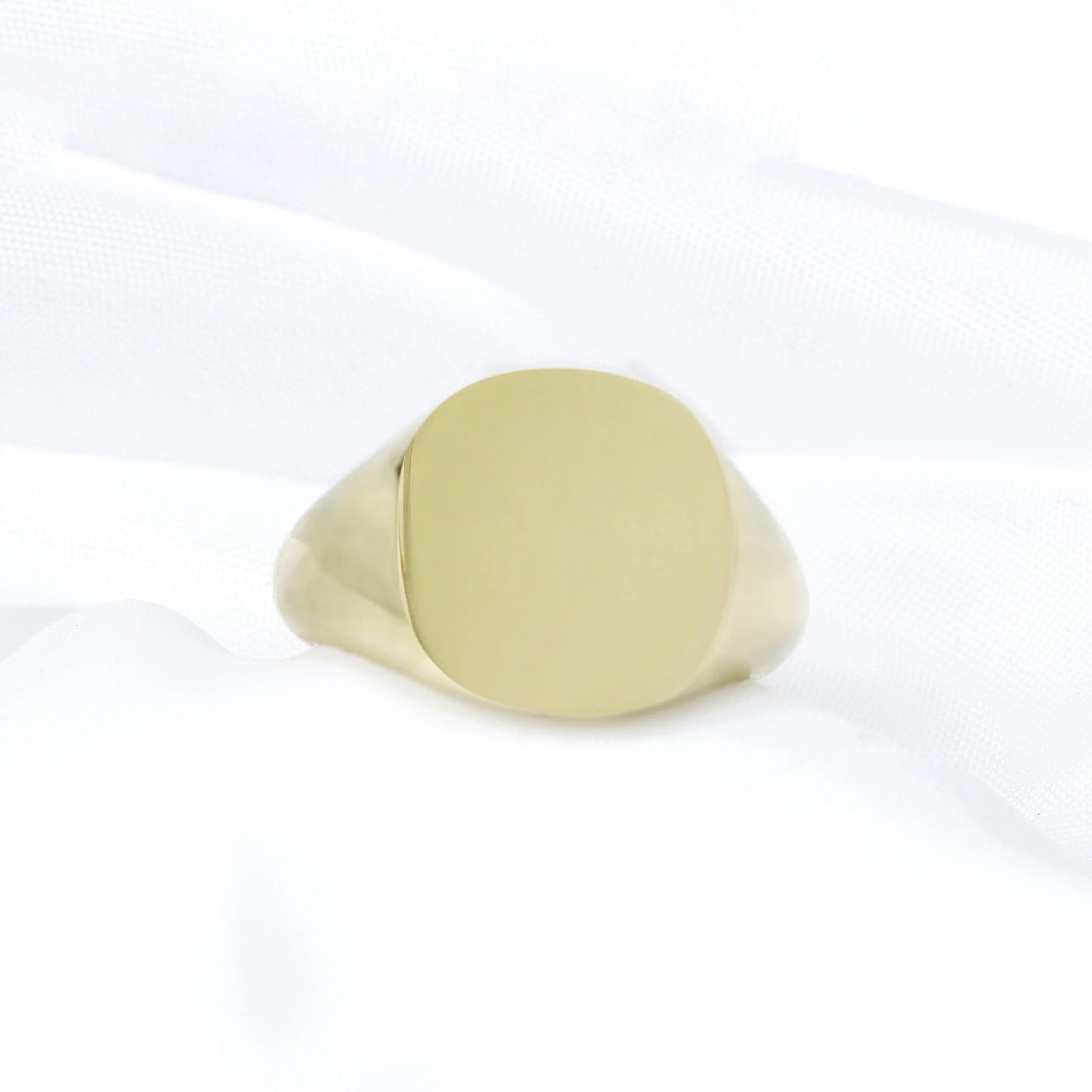 Cushion Shape Yellow Gold Signet Ring