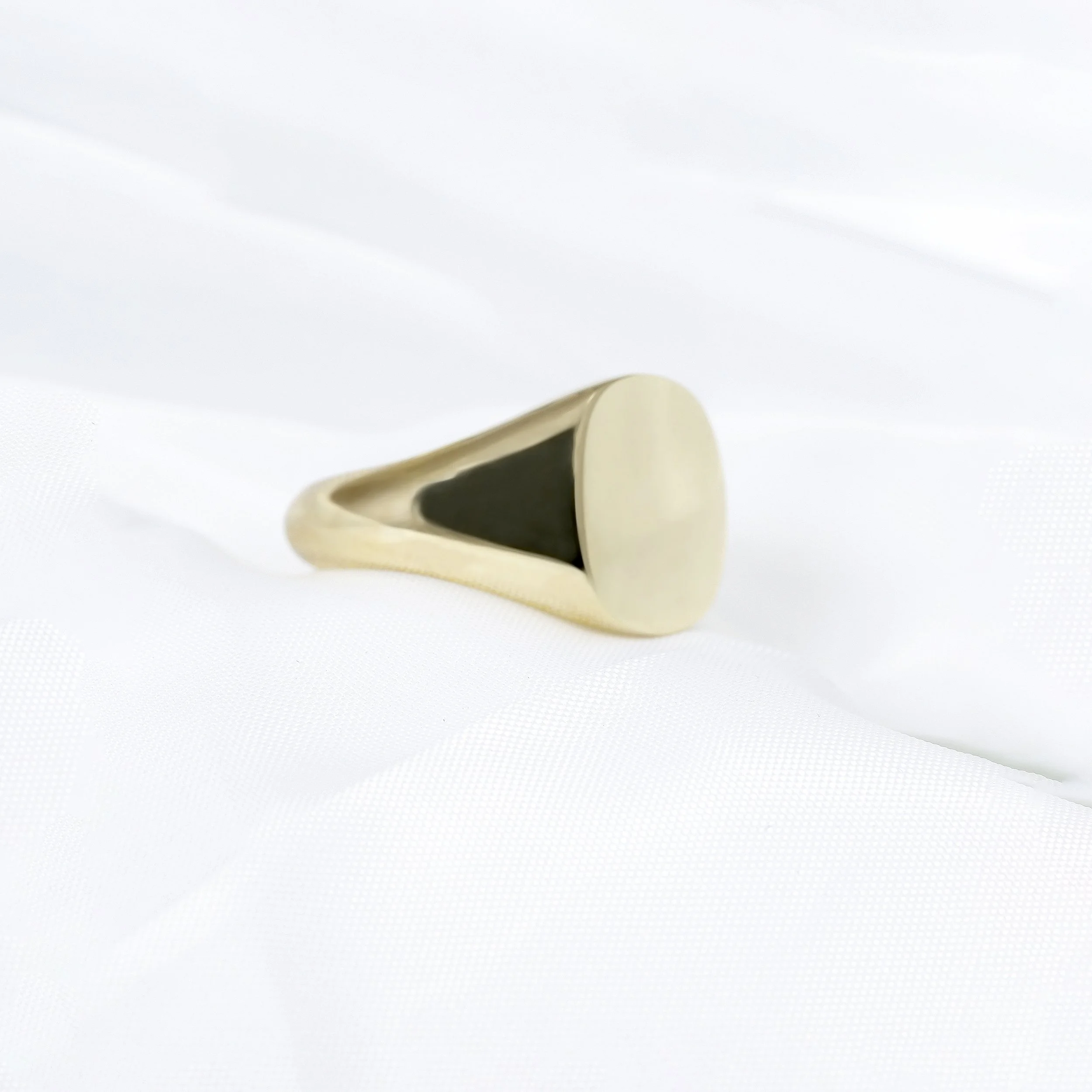 Cushion Shape Yellow Gold Signet Ring