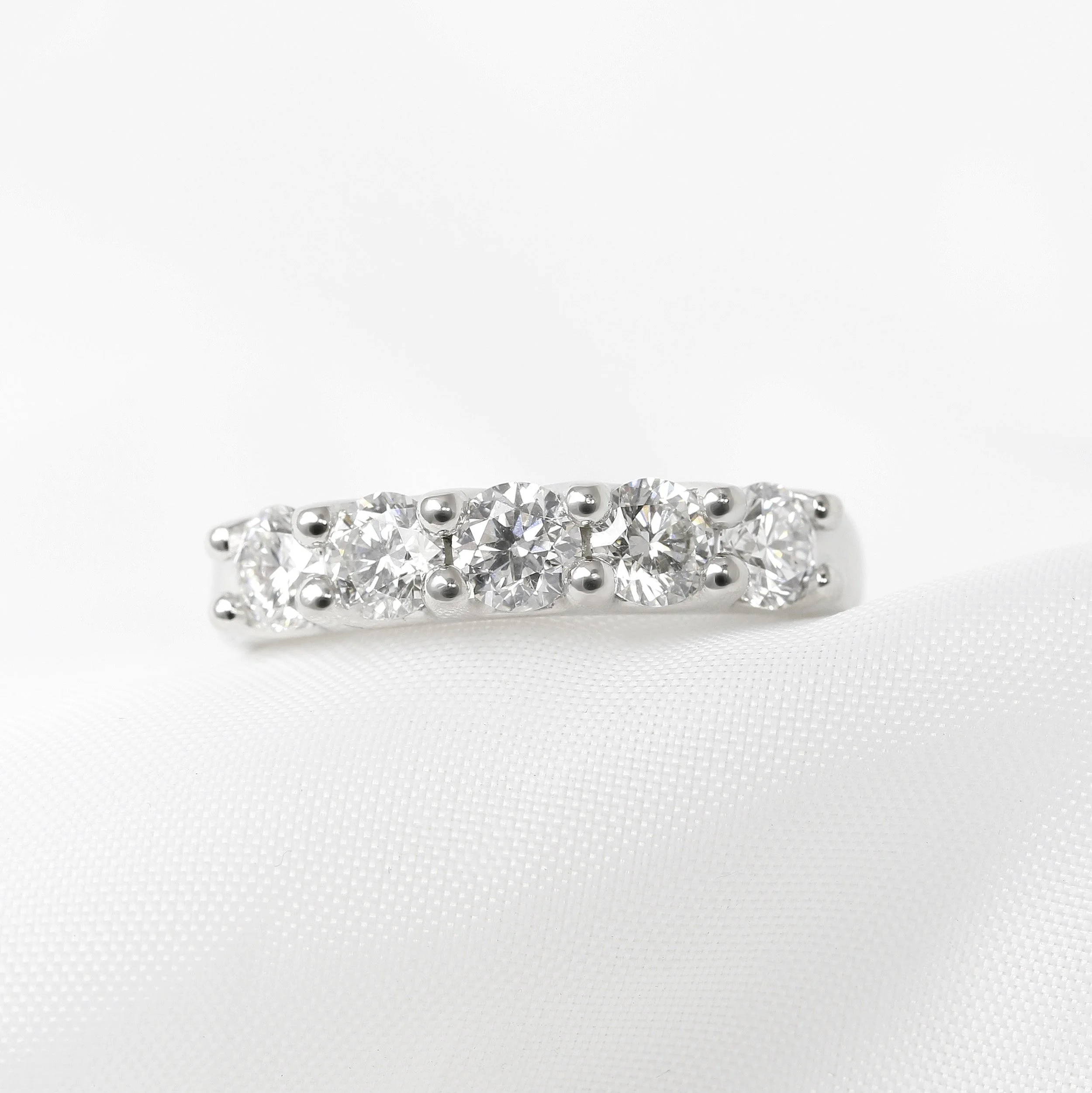 Diamond Shared Claw Five Stone Ring in Platinum