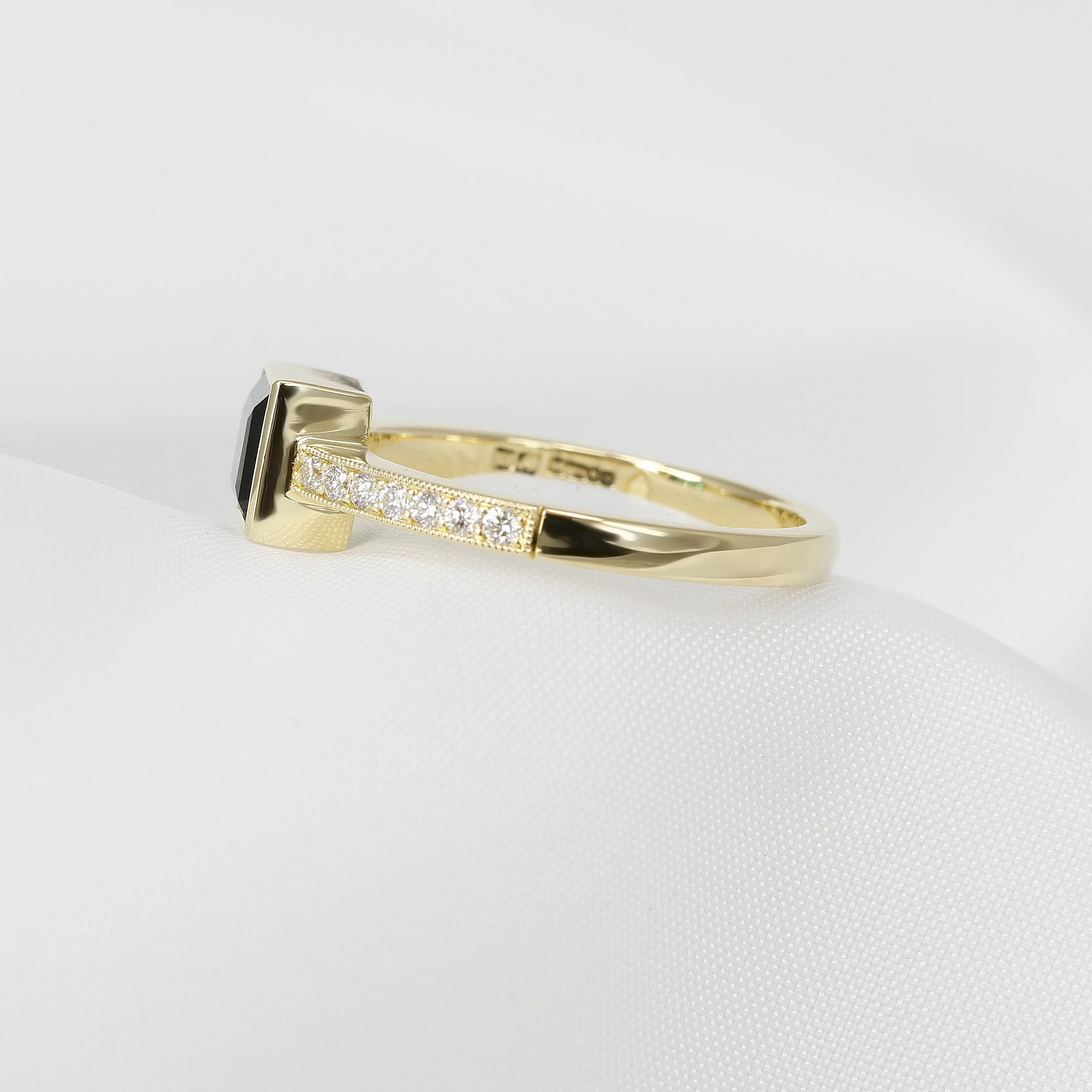 Square Tourmaline Ring in Yellow Gold