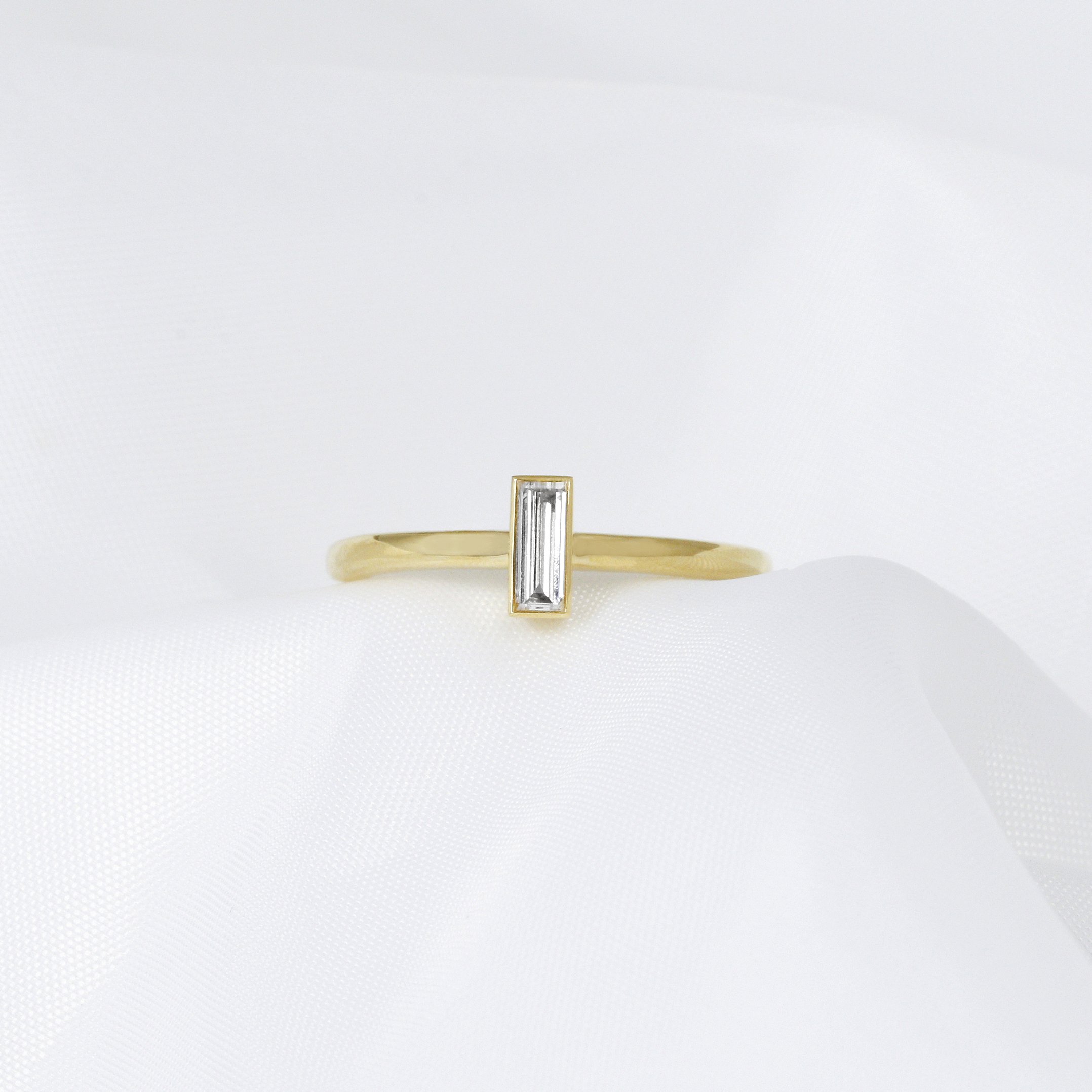 Baguette Diamond Solitaire Ring
