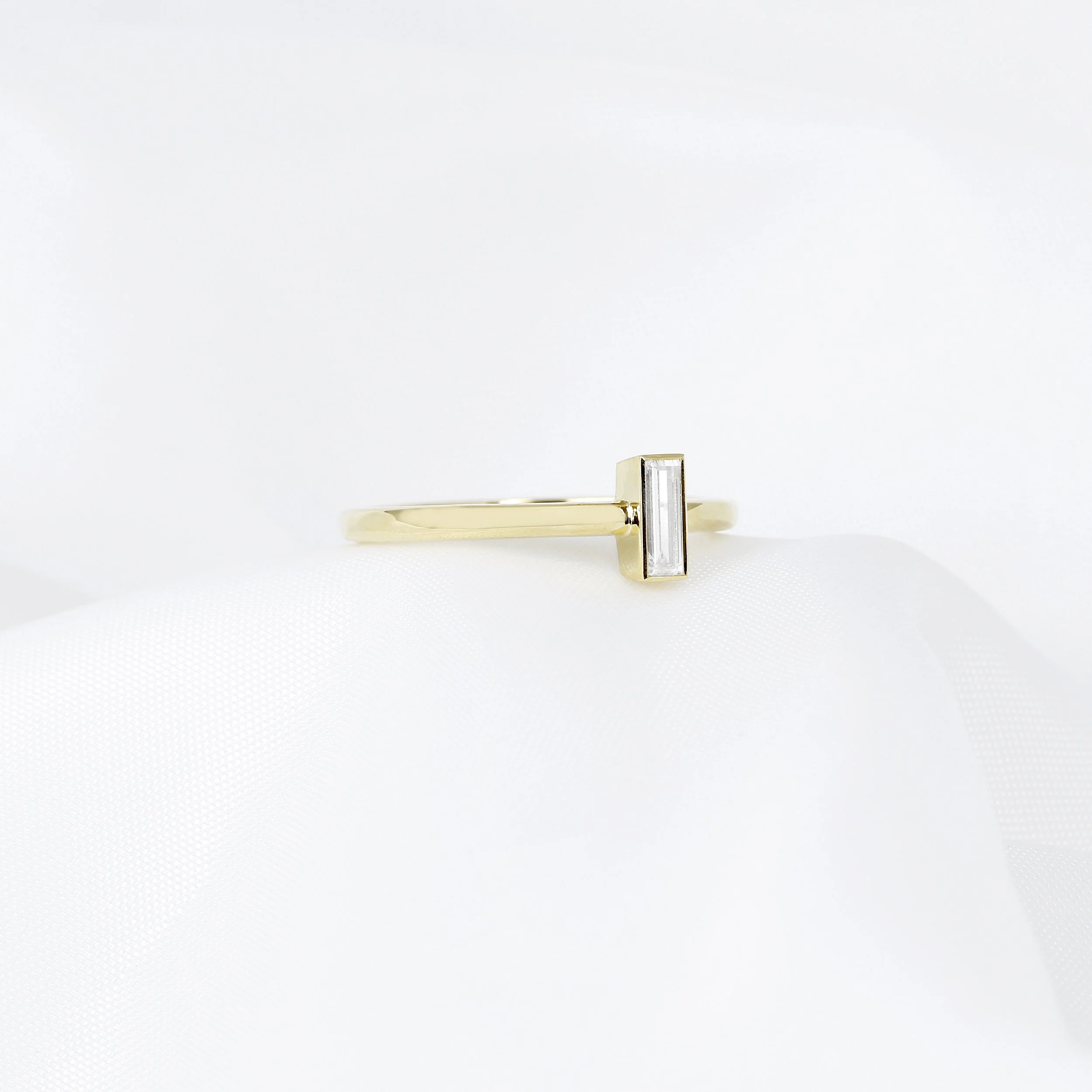 Baguette Diamond Solitaire Ring
