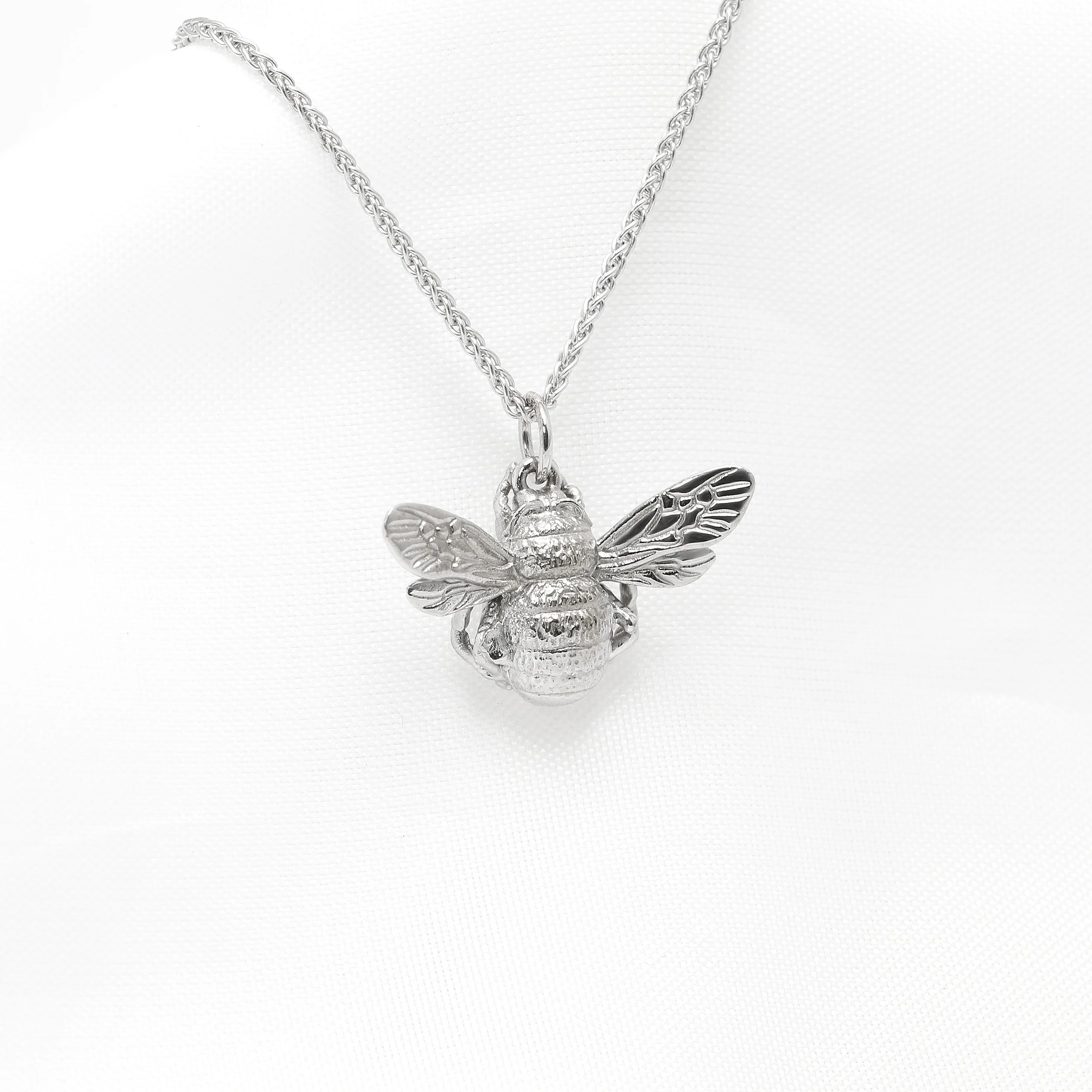 Timothy Roe Bumble Bee Pendant in White Gold