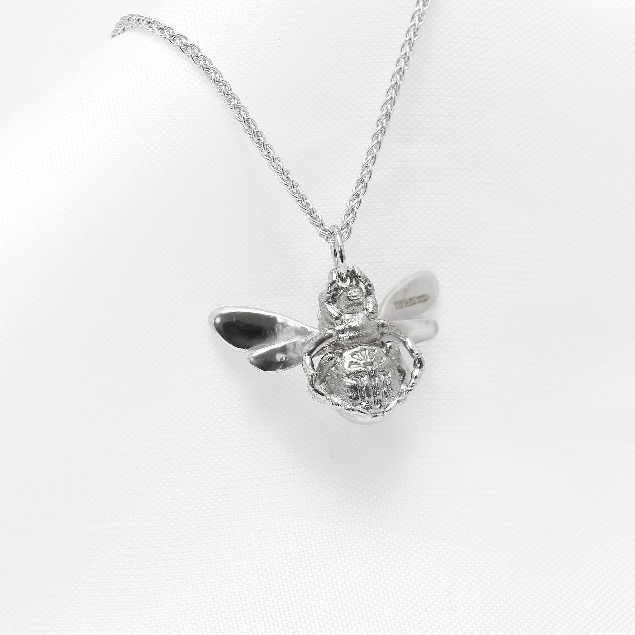 Timothy Roe Bumble Bee Pendant in White Gold