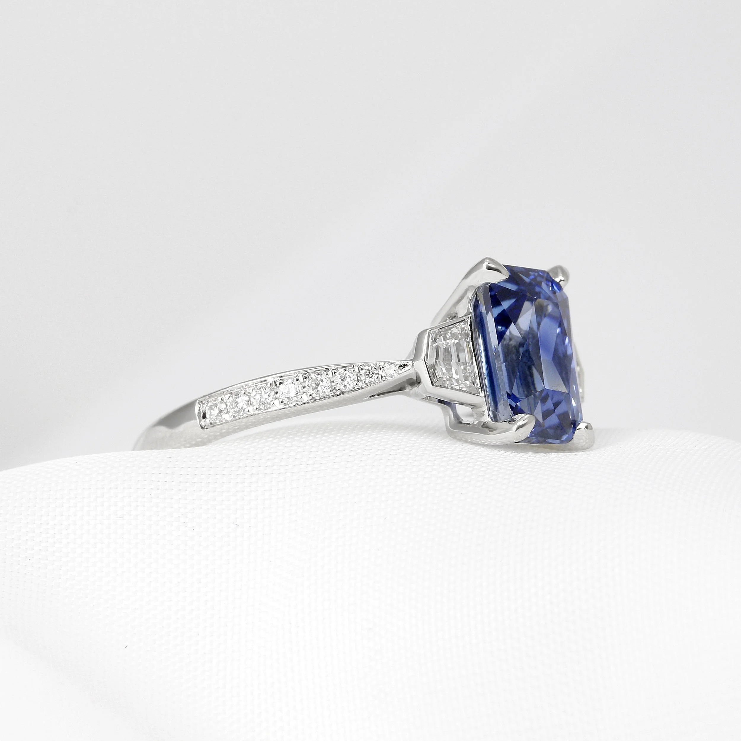 Sapphire and Diamond Ring in Platinum