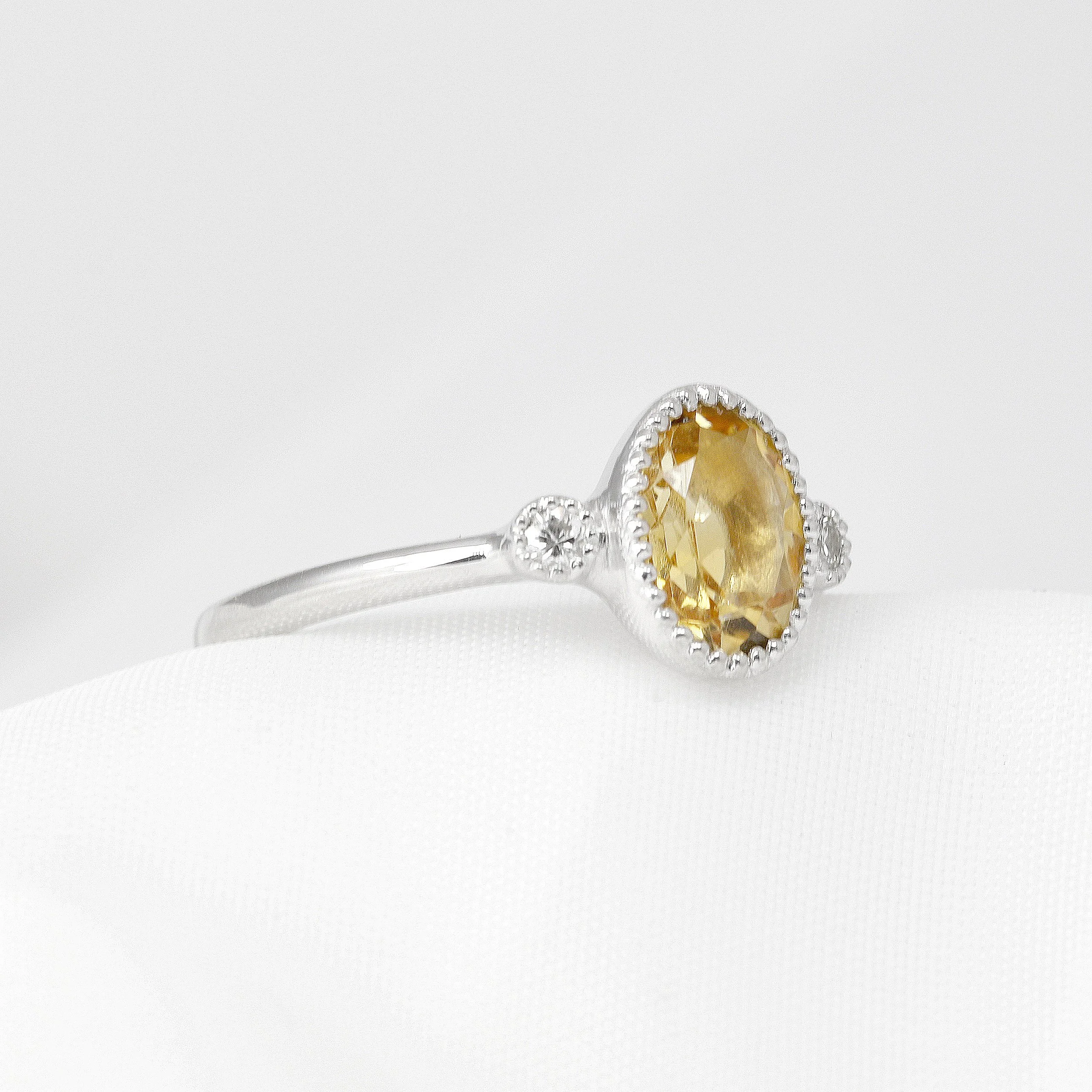 Citrine & Diamond Jardin Des Délices Ring in White Gold