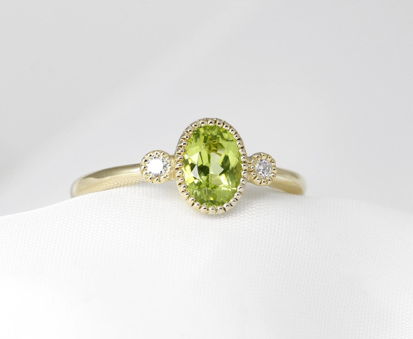 Peridot & Diamond Jardin Des Délices Ring in Yellow Gold