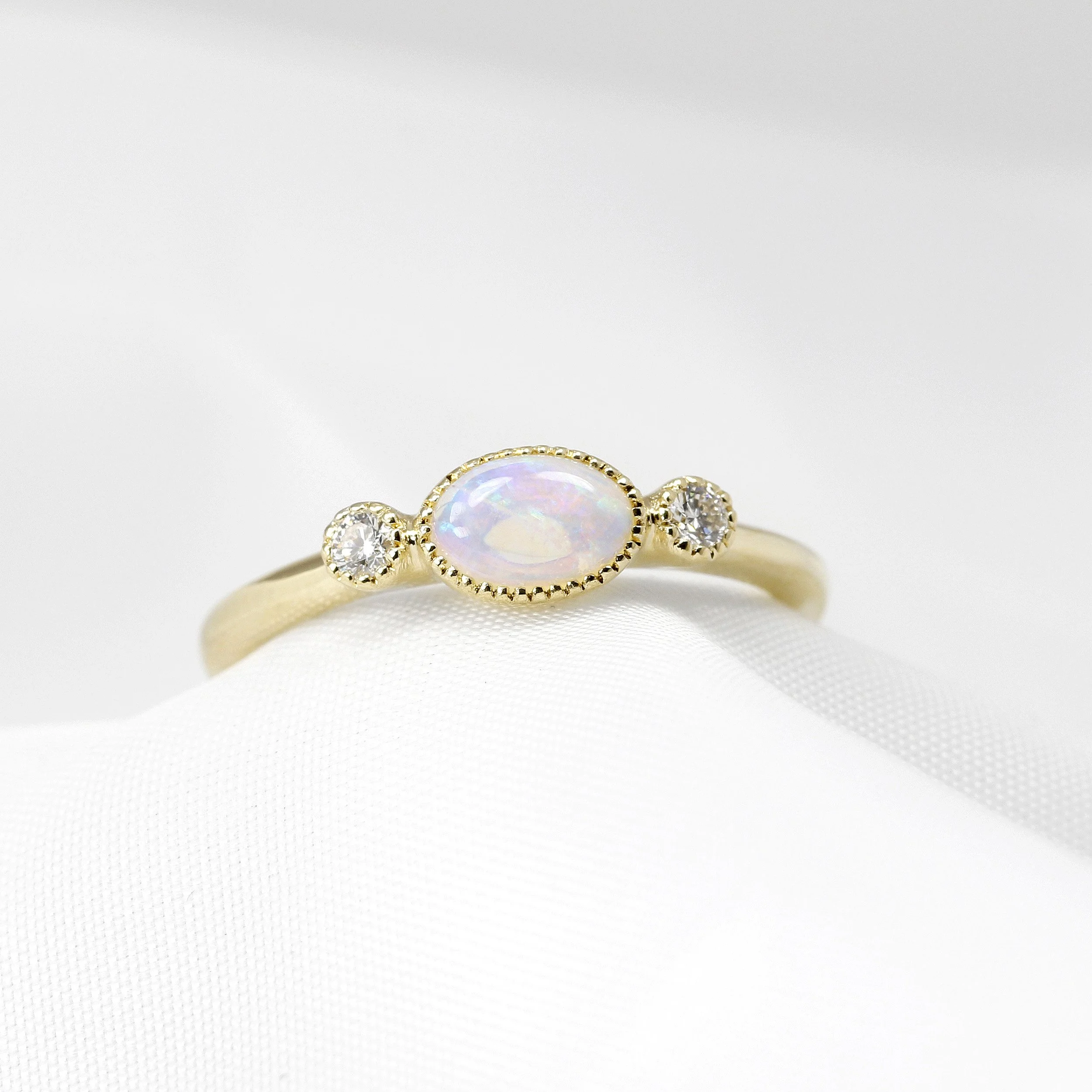 Opal & Diamond Yellow Gold Jardin Des Délices Ring