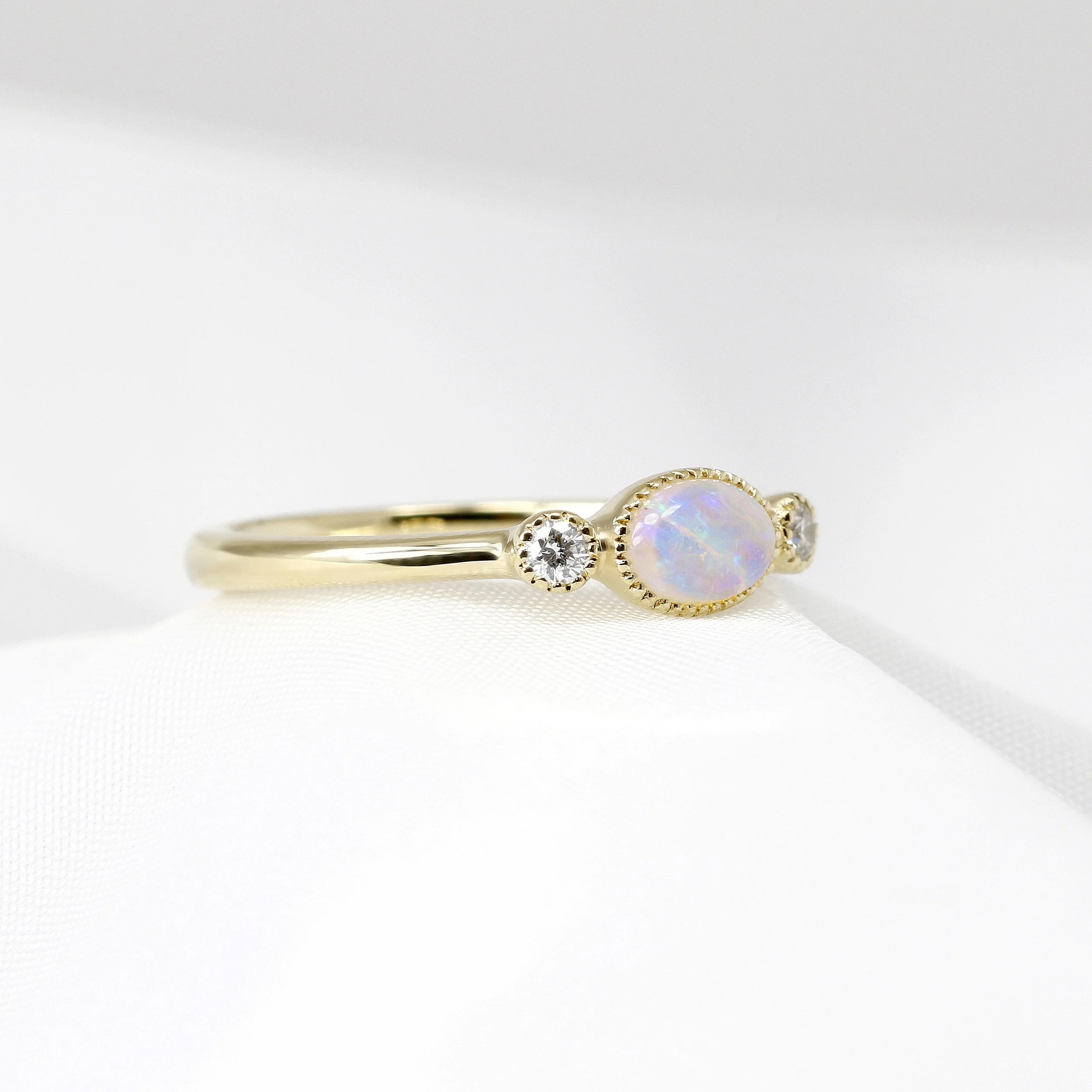 Opal & Diamond Yellow Gold Jardin Des Délices Ring