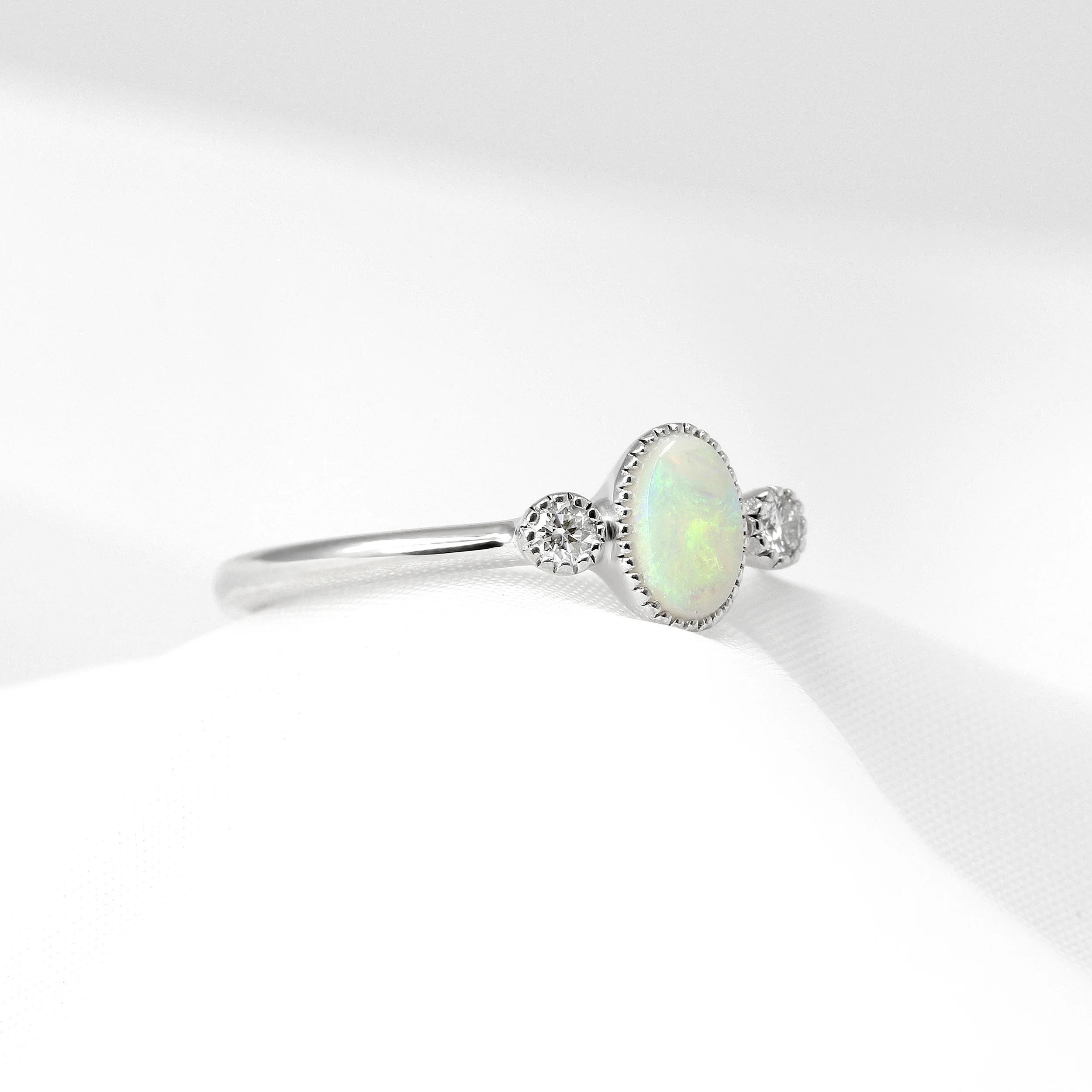 Opal & Diamond White Gold Jardin Des Délices Ring